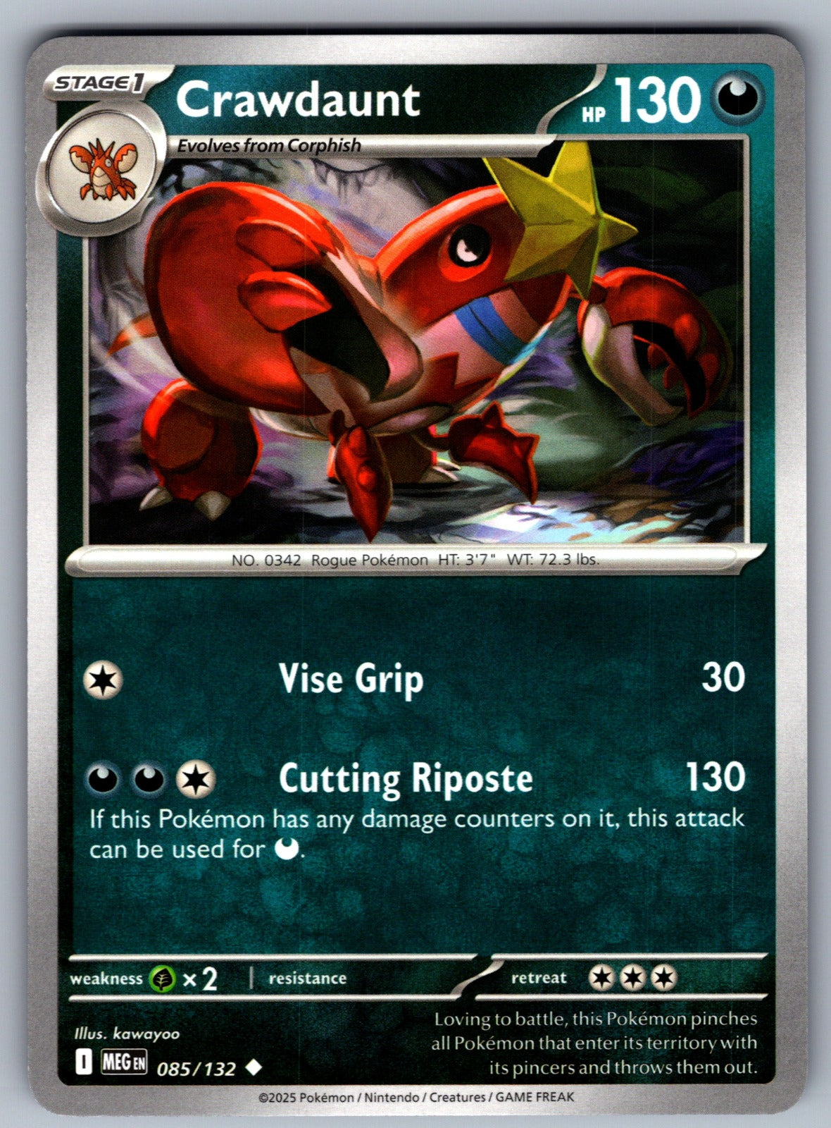 Crawdaunt Uncommon ME01: Mega Evolution 085/132 NM 2025