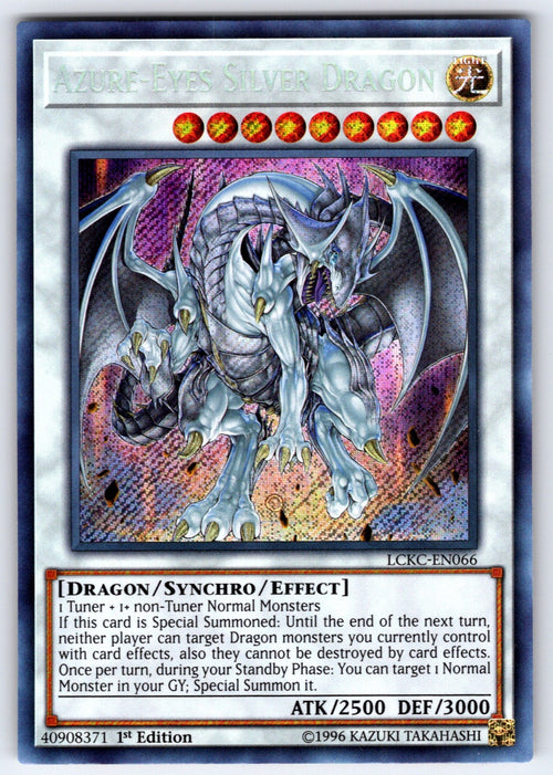 Azure-Eyes Silver Dragon 1st Edition Secret Rare Legendary Collection Kaiba LCKC