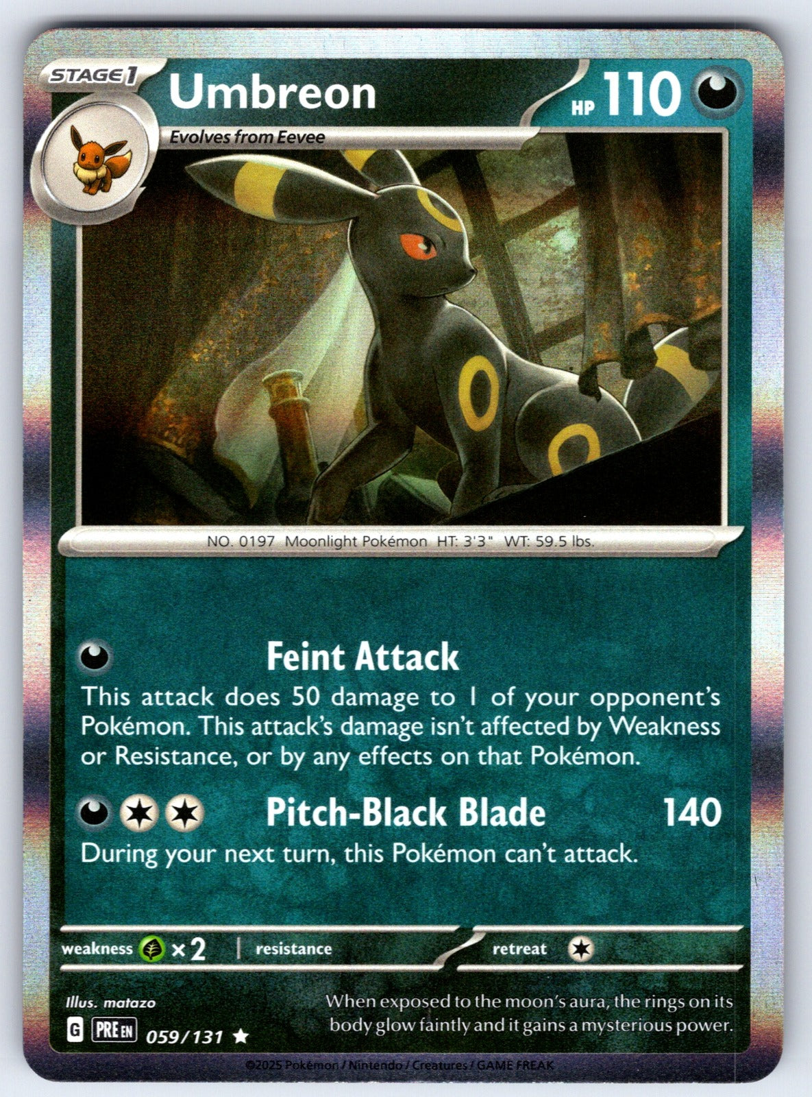 Umbreon Holo Rare SV: Prismatic Evolutions 059/131 NM 2025