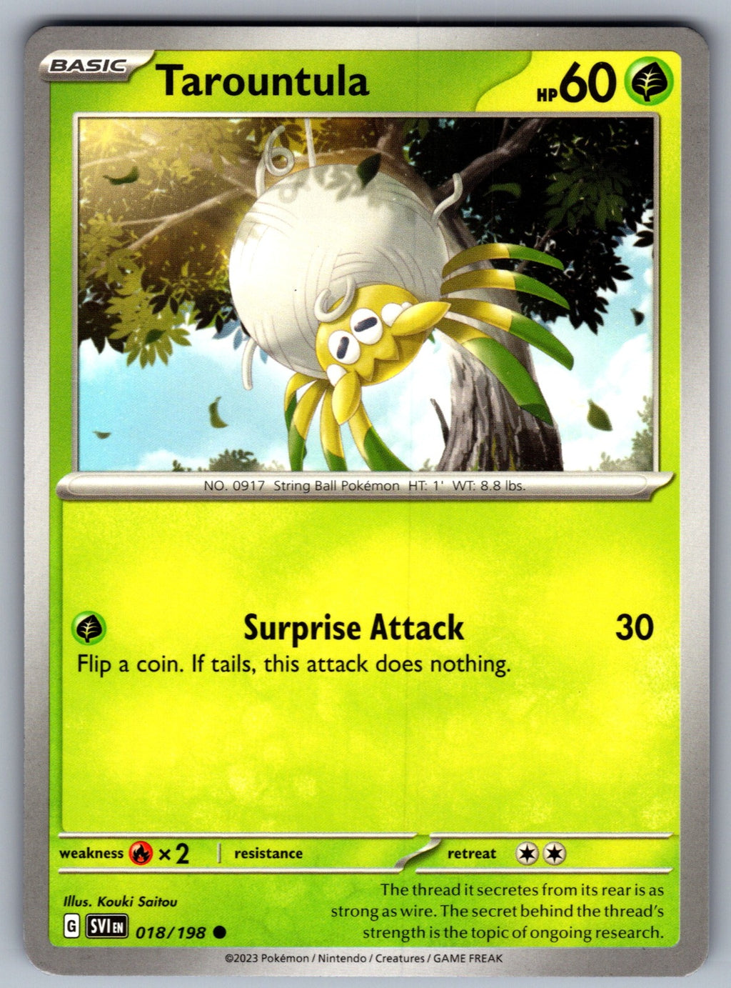 Tarountula Common SV01: Scarlet & Violet Base Set 018/198 NM 2023