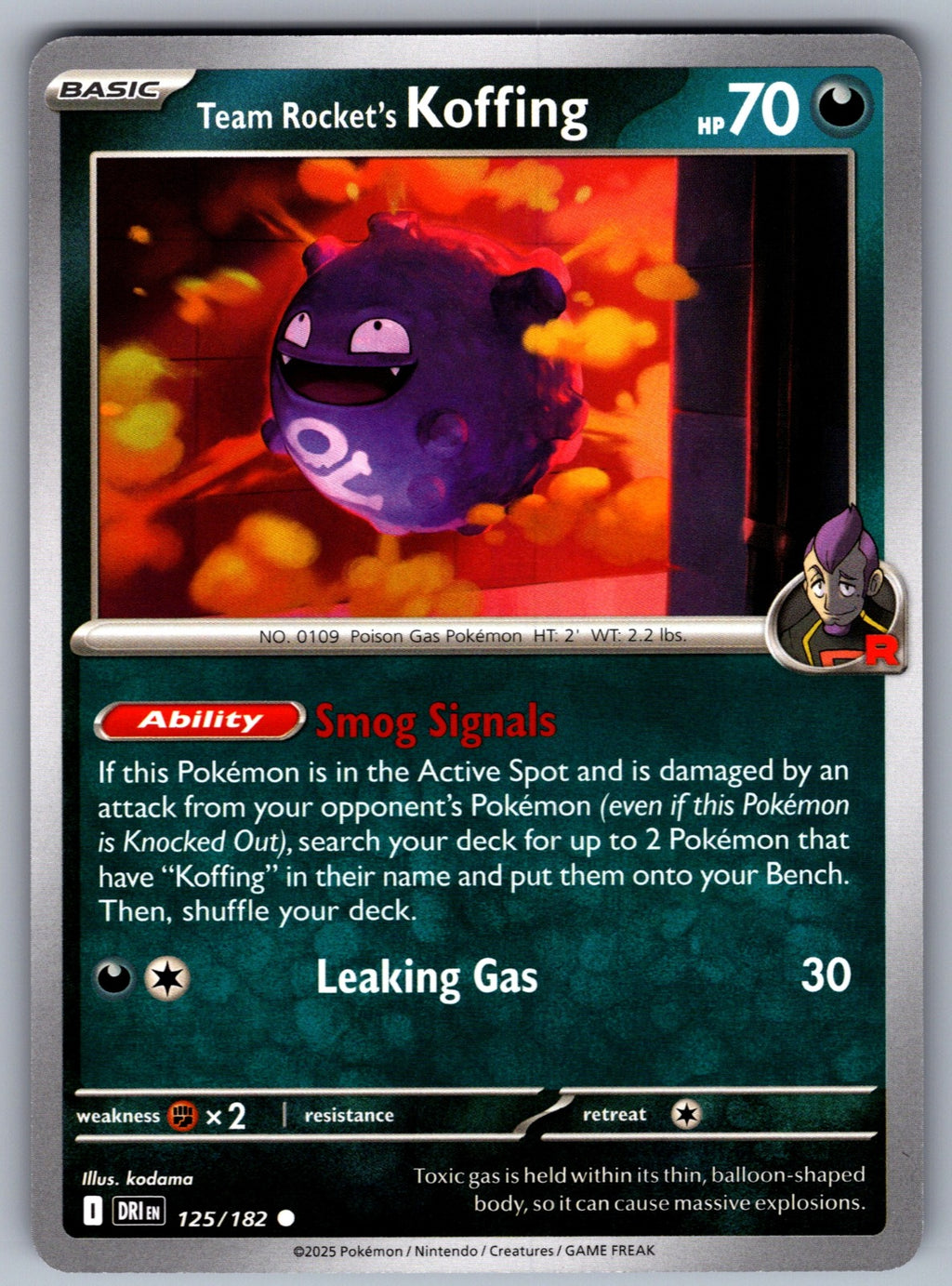 Team Rocket's Koffing Common SV10: Destined Rivals 125/182 NM 2025