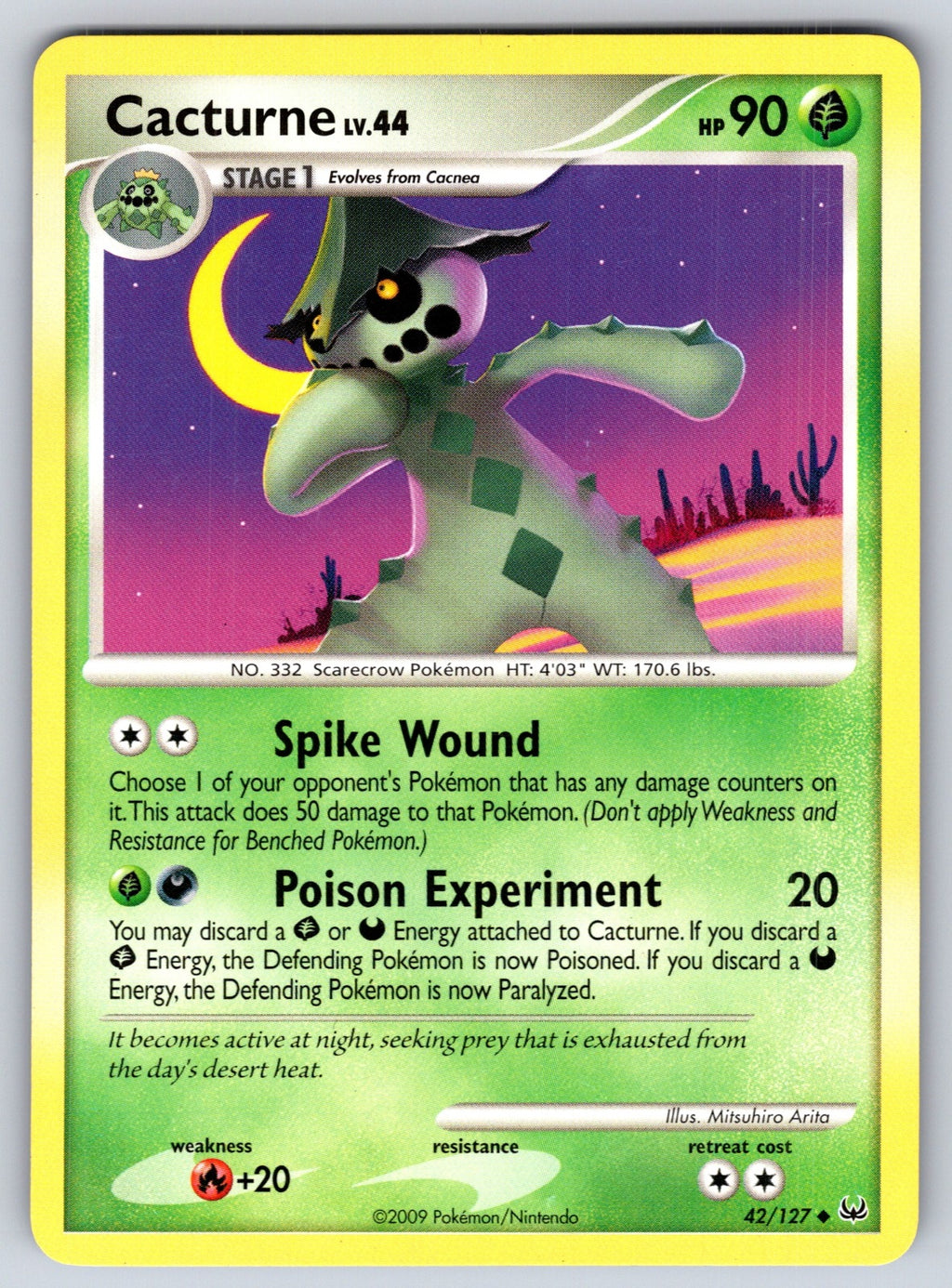 Cacturne Uncommon Platinum 42/127 LP 2009