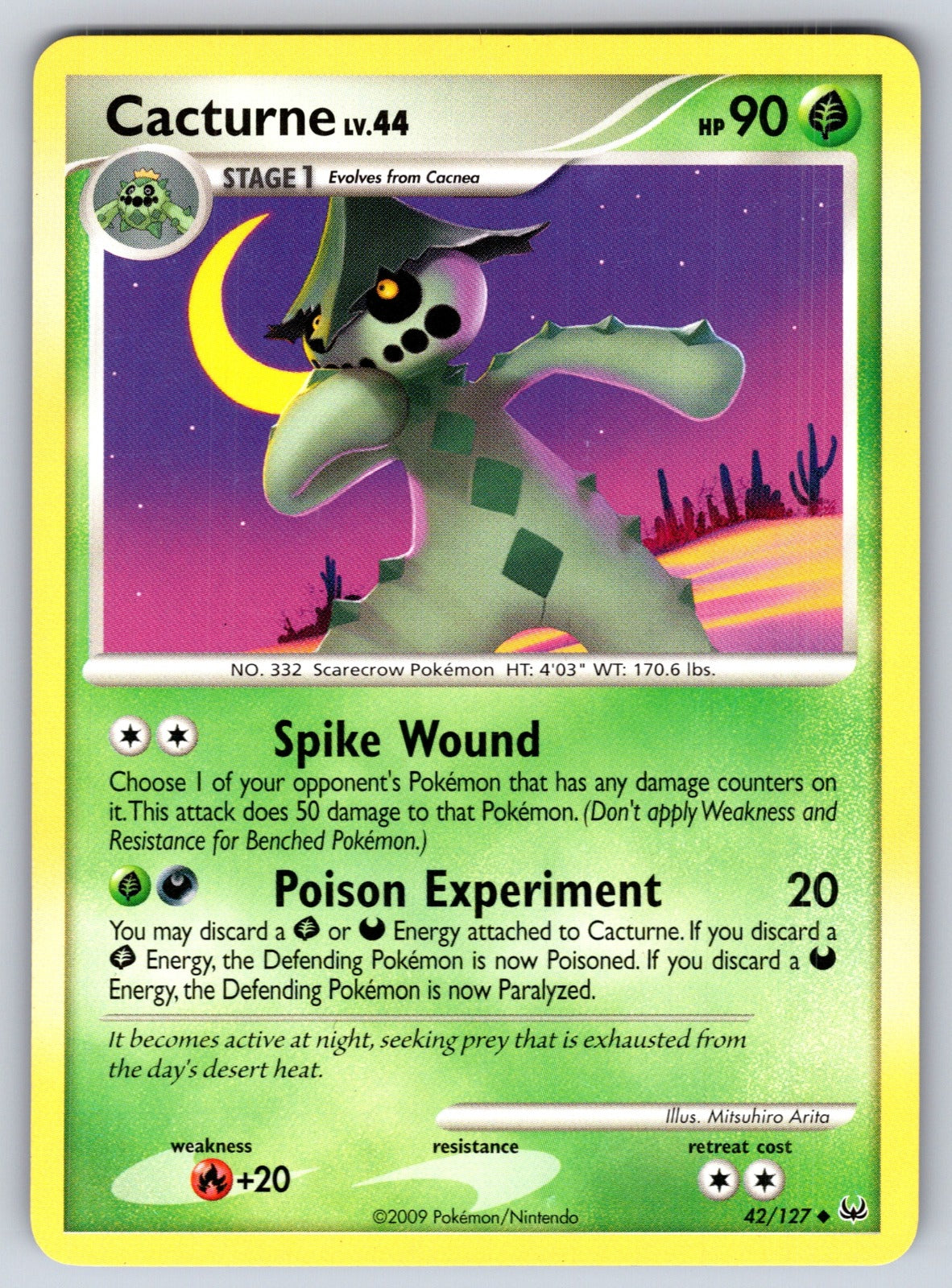 Cacturne Uncommon Platinum 42/127 LP 2009