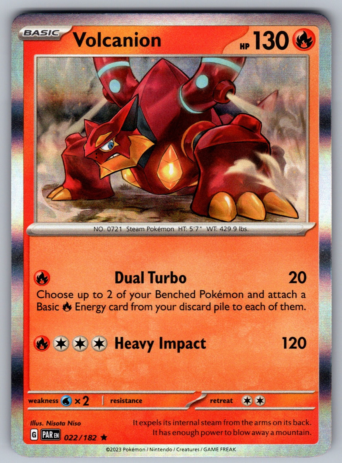 Volcanion Holo Rare SV04: Paradox Rift 022/182 NM 2023