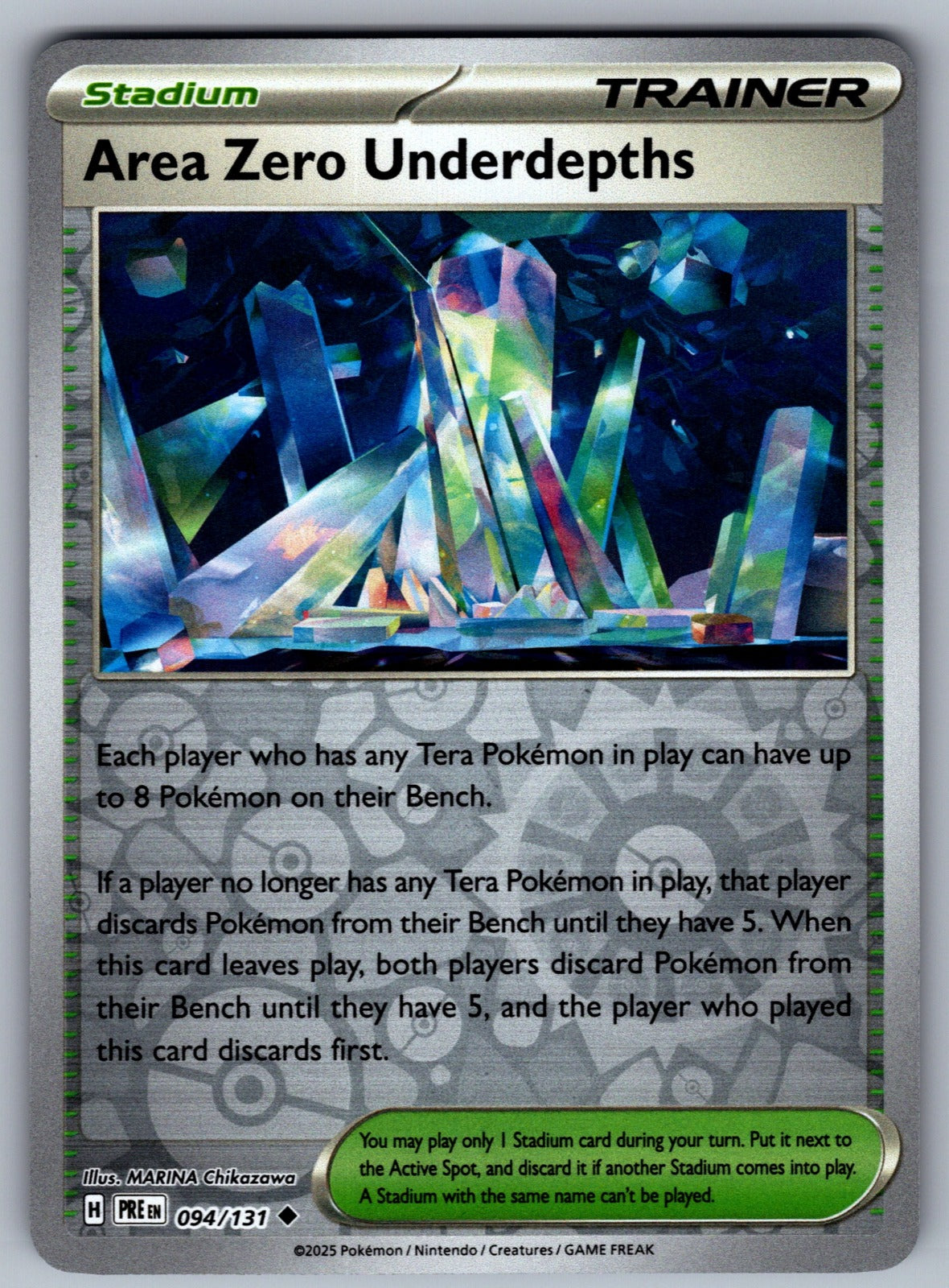 Area Zero Underdepths Reverse Holo Uncommon SV: Prismatic Evolutions 094/131 NM 