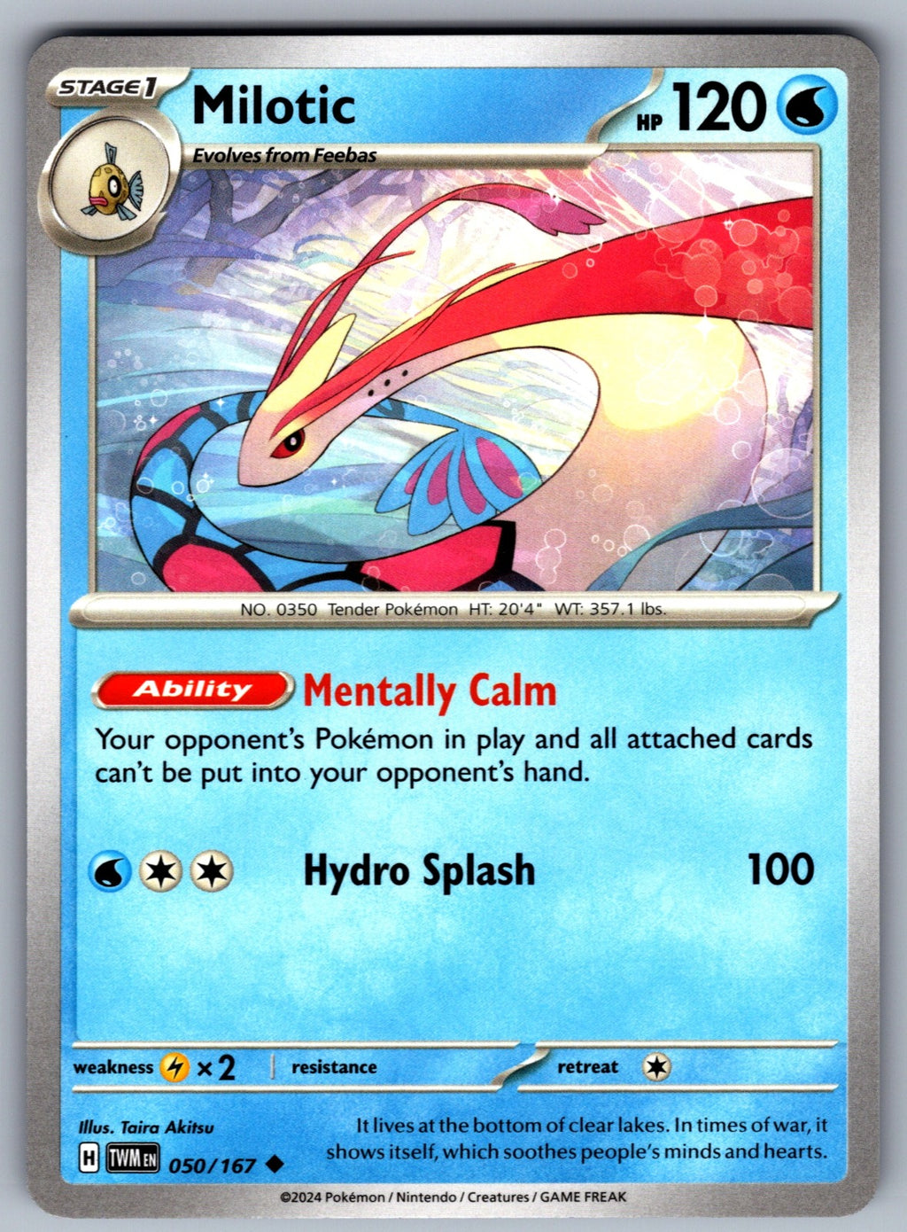 Milotic Uncommon SV06: Twilight Masquerade 050/167 NM 2024