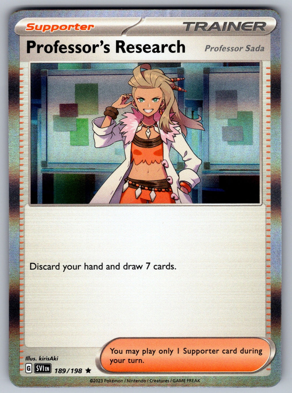 Professor's Research Holo Rare SV01: Scarlet & Violet Base Set 189/198 NM 2023