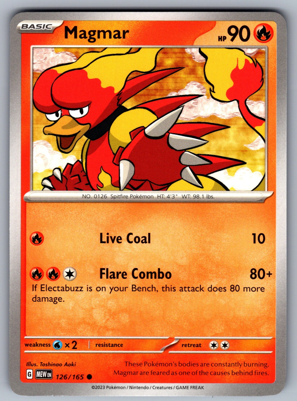 Magmar Common SV: Scarlet & Violet 151 126/165 NM 2023