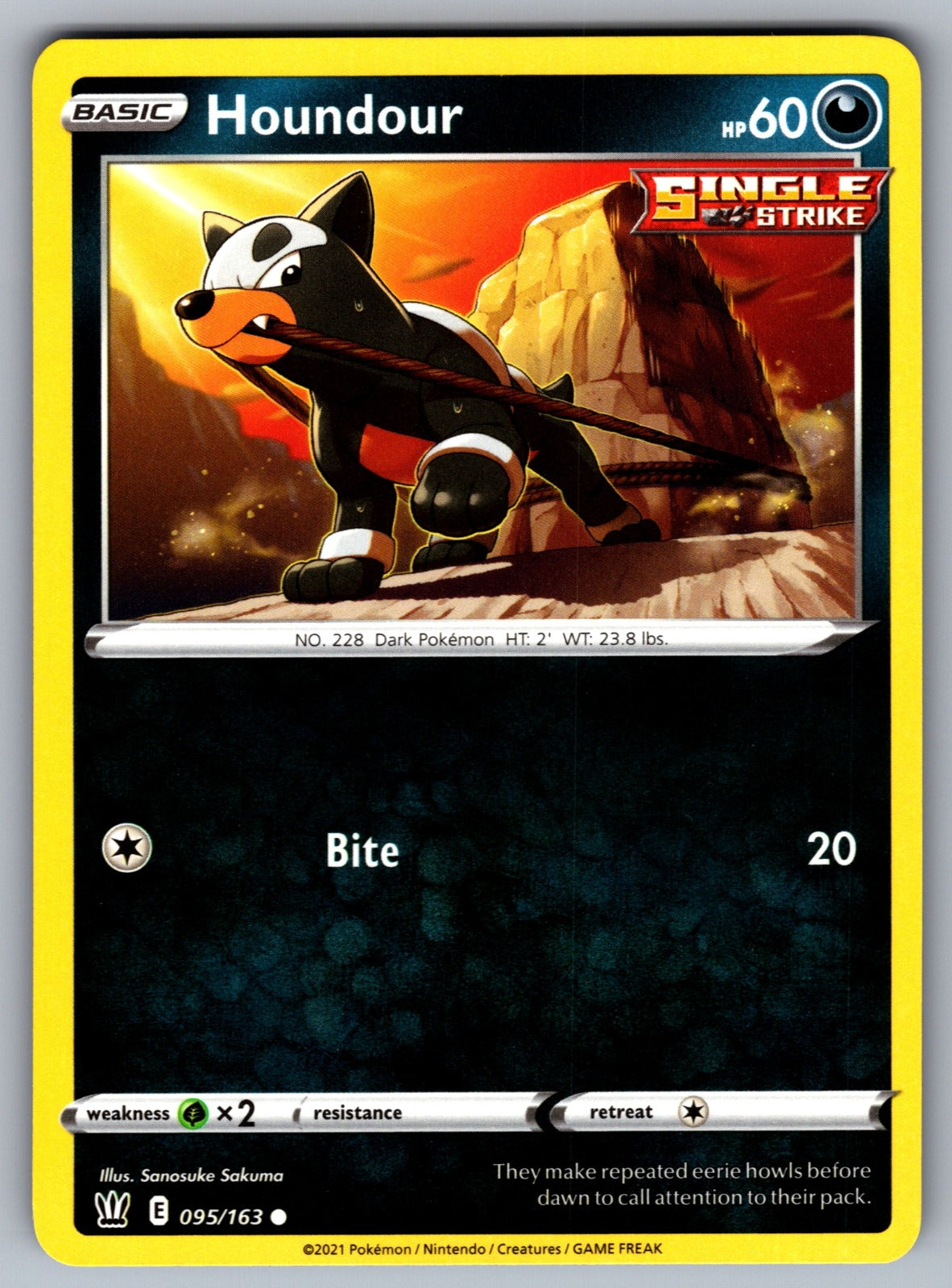 Houndour Common SWSH05: Battle Styles 095/163 NM 2021