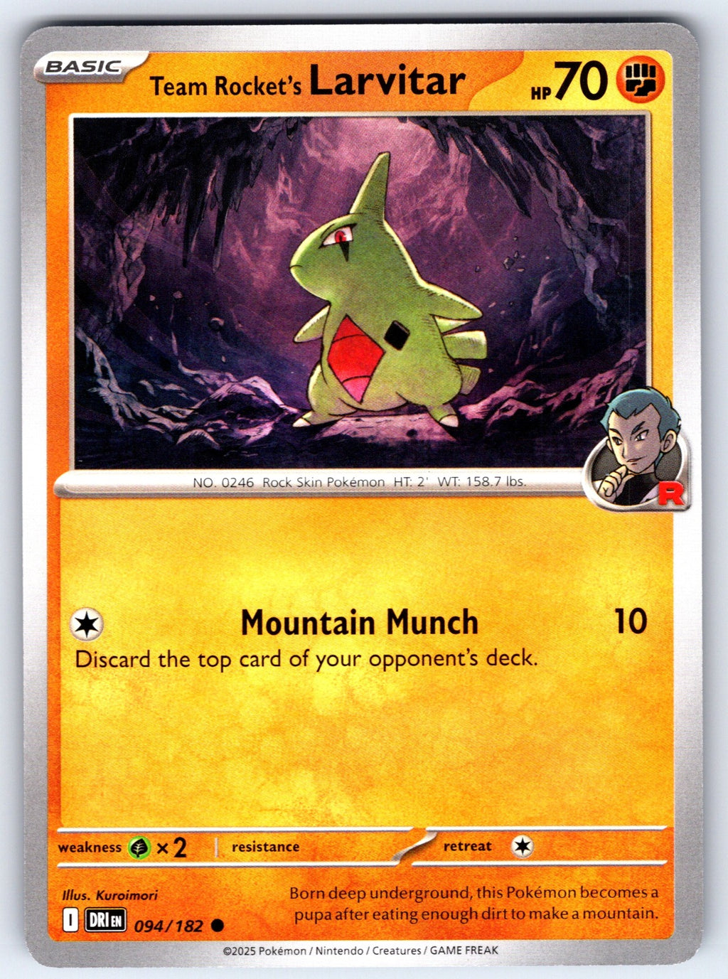 Team Rocket's Larvitar Common SV10: Destined Rivals 094/182 NM 2025