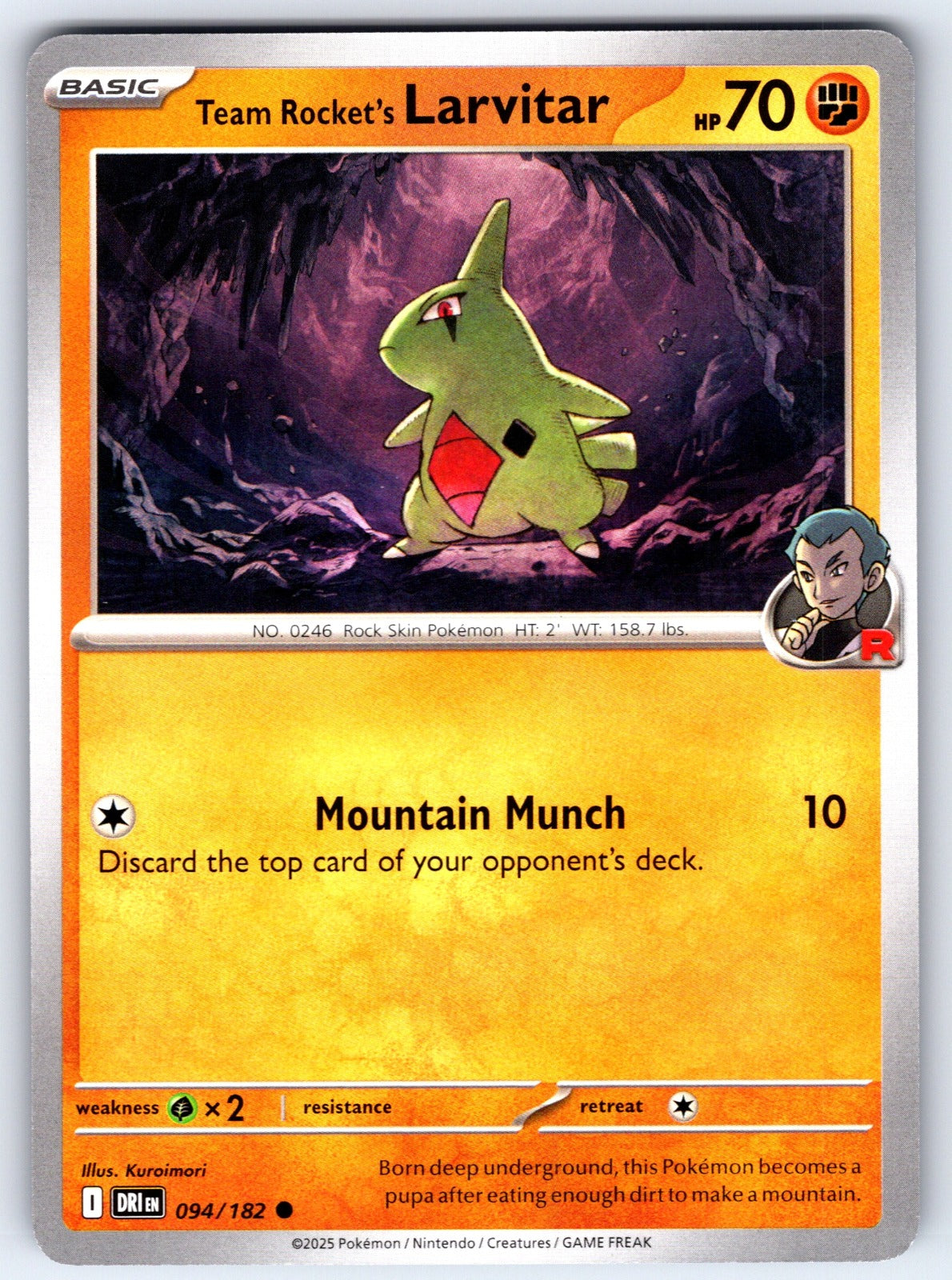 Team Rocket's Larvitar Common SV10: Destined Rivals 094/182 NM 2025