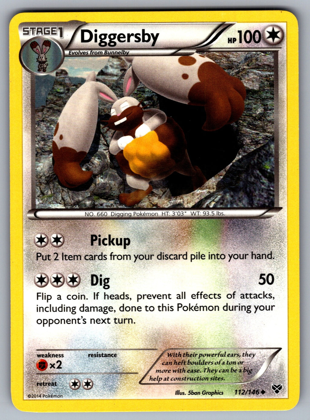 Diggersby Uncommon XY Base Set 112/146 LP 2014