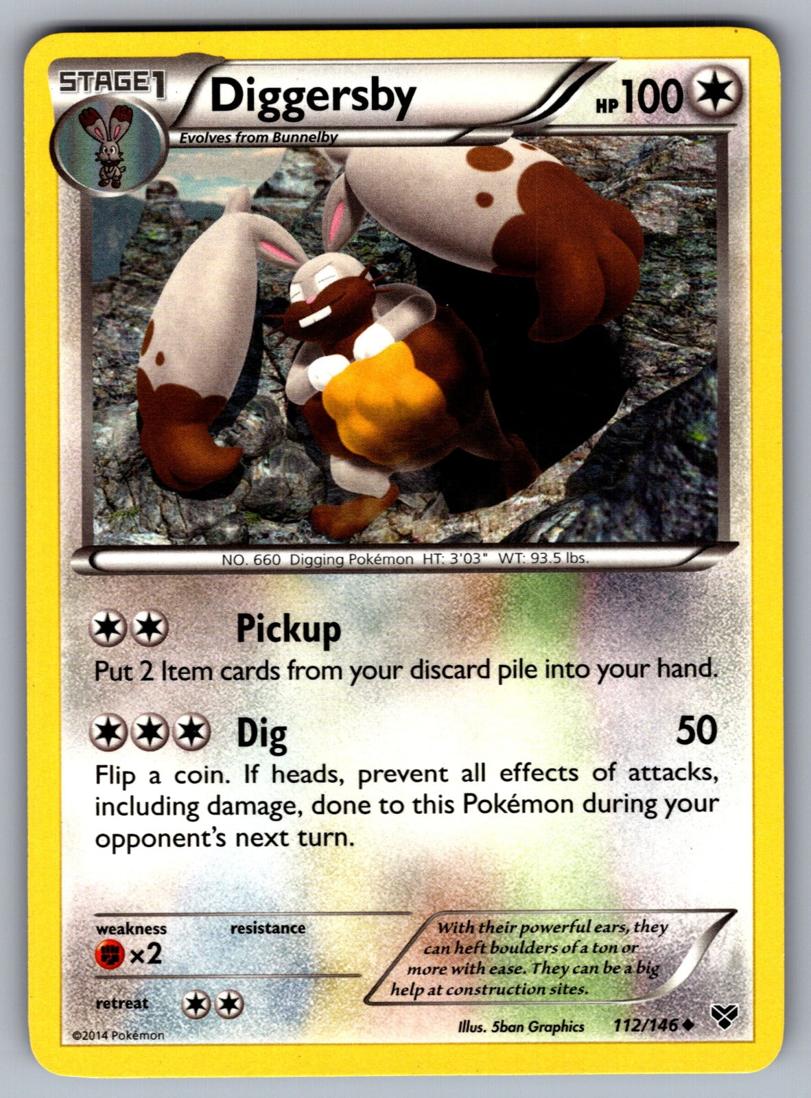 Diggersby Uncommon XY Base Set 112/146 LP 2014