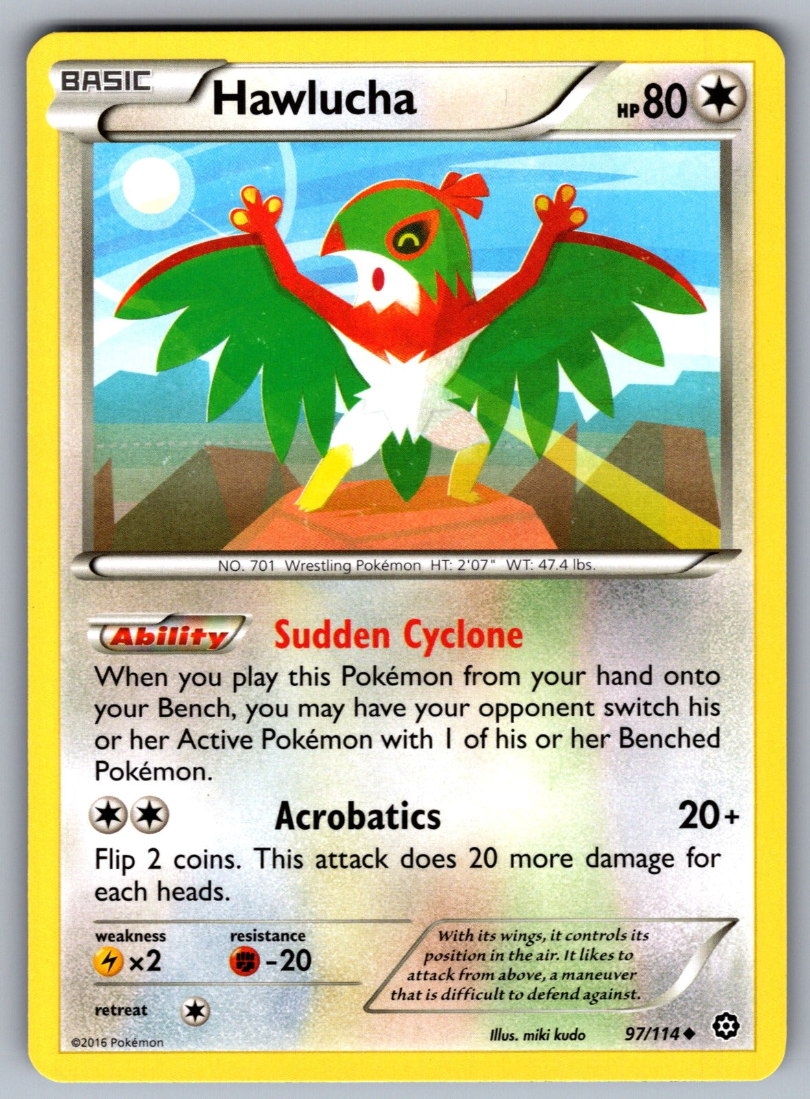 Hawlucha Uncommon XY - Steam Siege 97/114 LP 2016