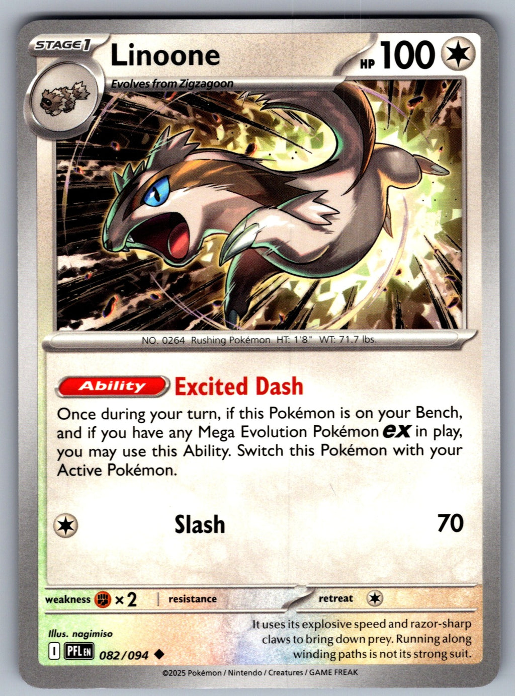 Linoone Uncommon ME02: Phantasmal Flames 082/094 NM 2025