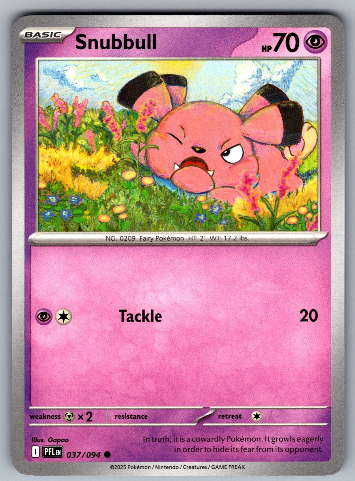 Snubbull Common ME02: Phantasmal Flames 037/094 NM 2025