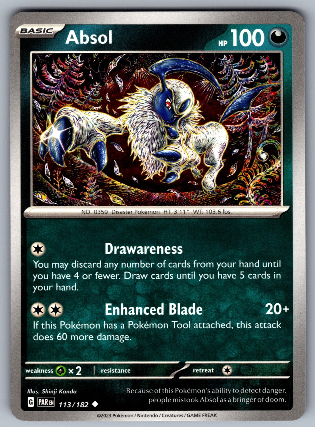 Absol Uncommon SV04: Paradox Rift 113/182 NM 2023