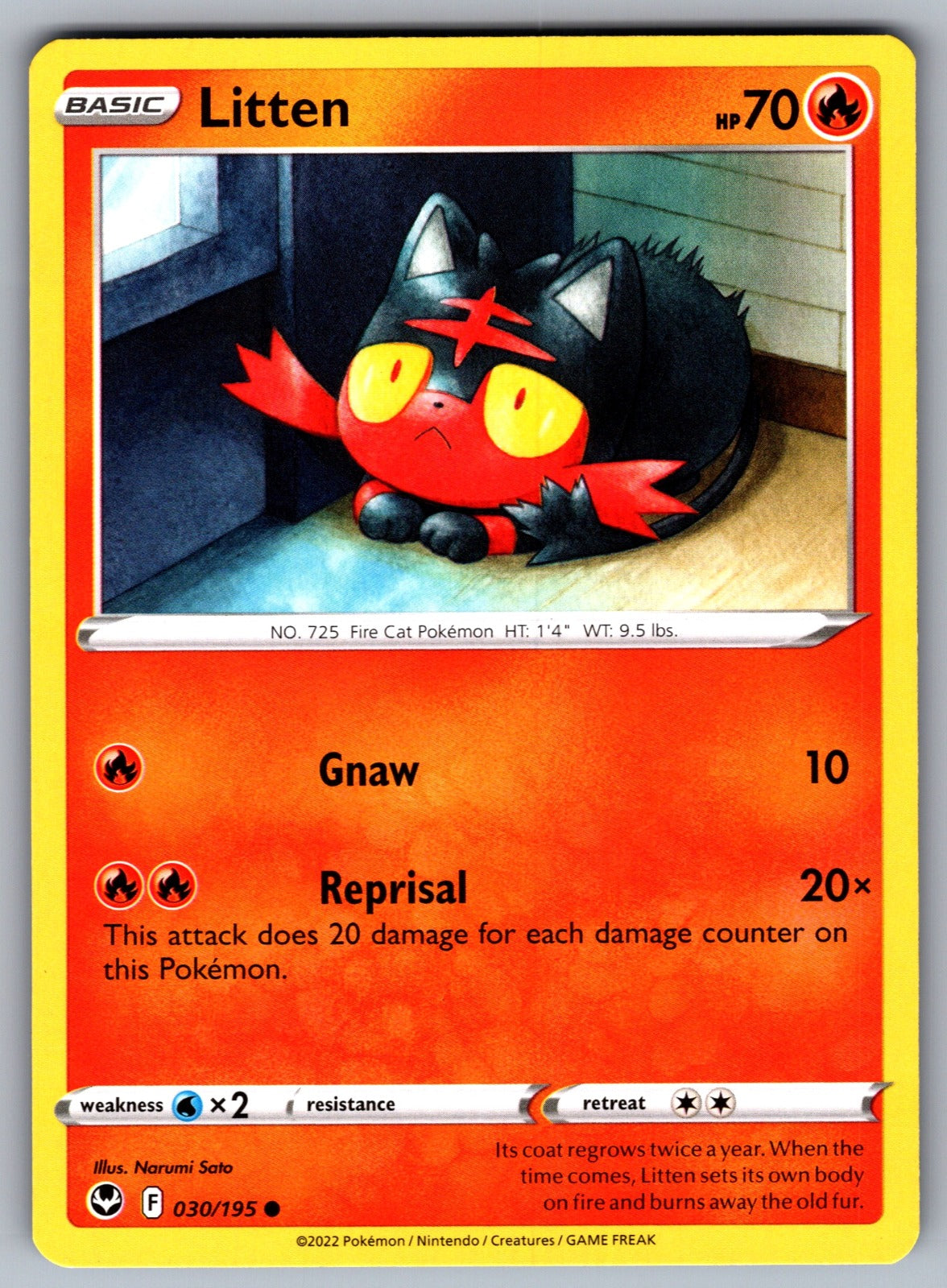 Litten Common SWSH12: Silver Tempest 030/195 NM 2022