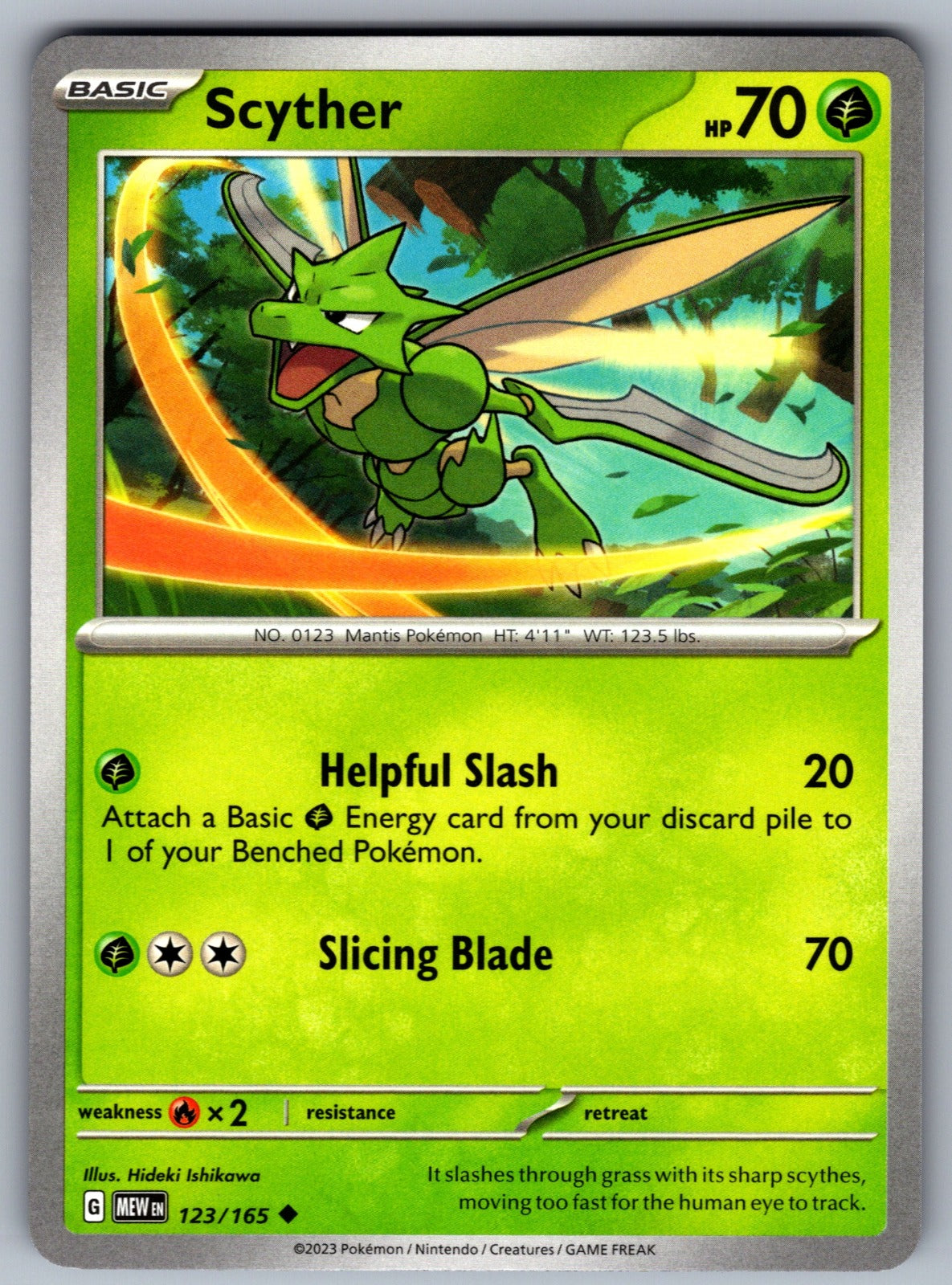 Scyther Uncommon SV: Scarlet & Violet 151 123/165 NM 2023