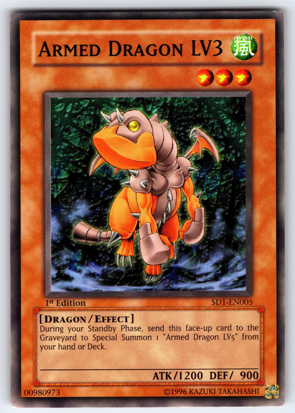 Armed Dragon LV3 1st Edition Common Structure Deck: Dragon's Roar SD1-EN005 LP 2