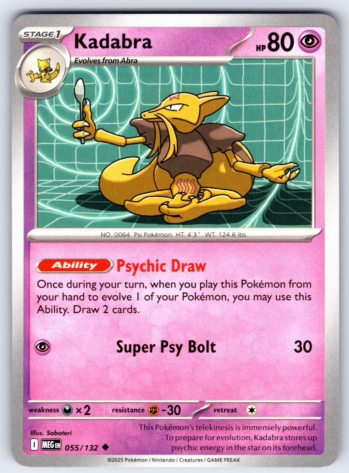 Kadabra Uncommon ME01: Mega Evolution 055/132 NM 2025