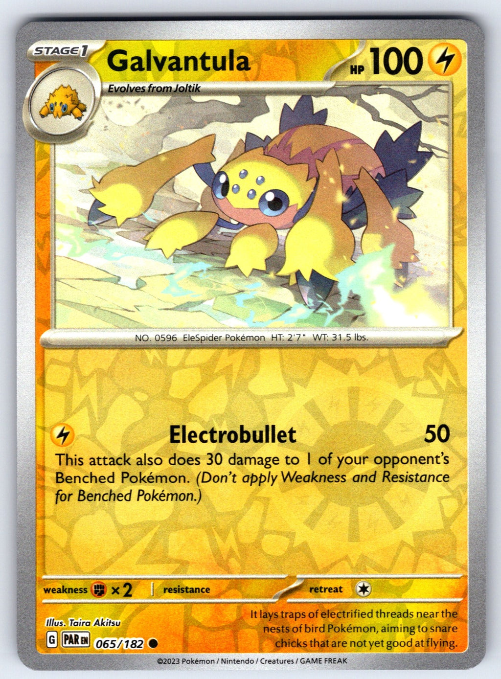 Galvantula Reverse Holo Common SV04: Paradox Rift 065/182 NM 2023