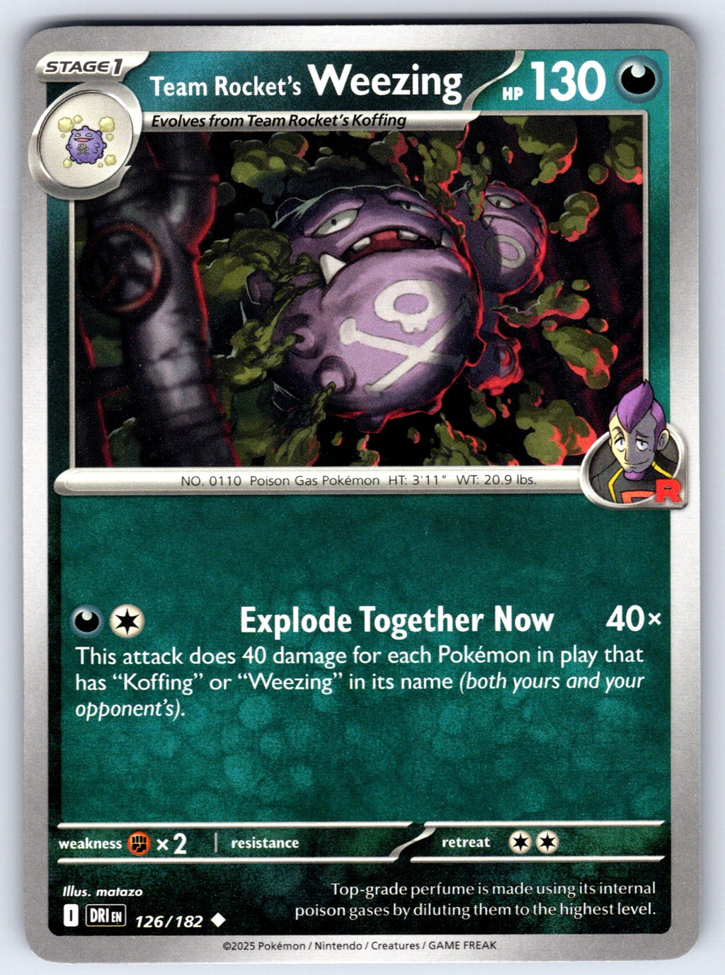 Team Rocket's Weezing Uncommon SV10: Destined Rivals 126/182 NM 2025