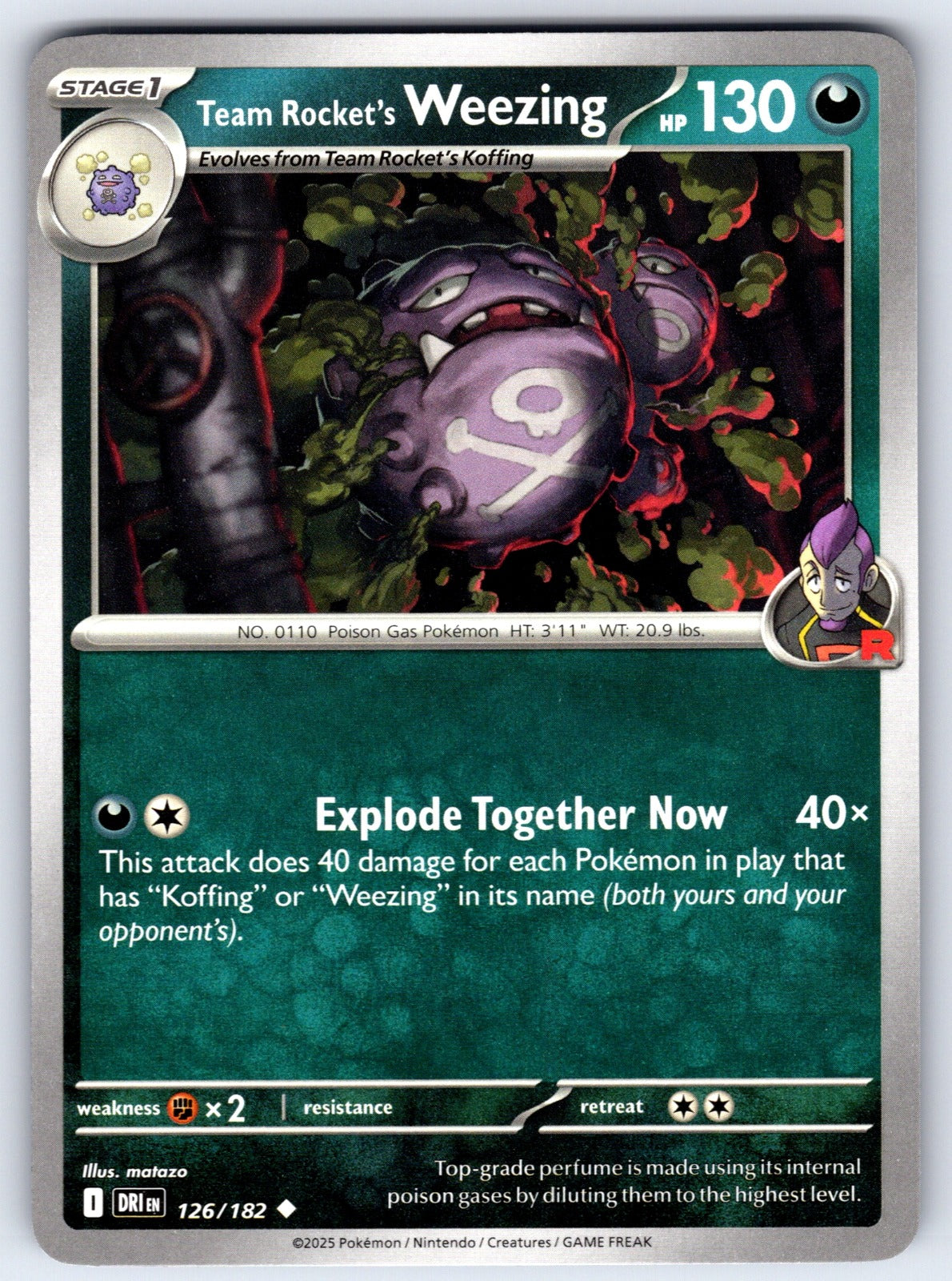 Team Rocket's Weezing Uncommon SV10: Destined Rivals 126/182 NM 2025