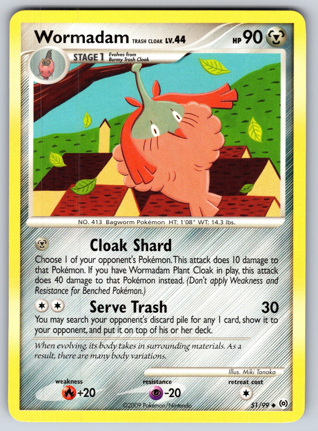Wormadam Trash Cloak Uncommon Arceus 51/99 LP 2009