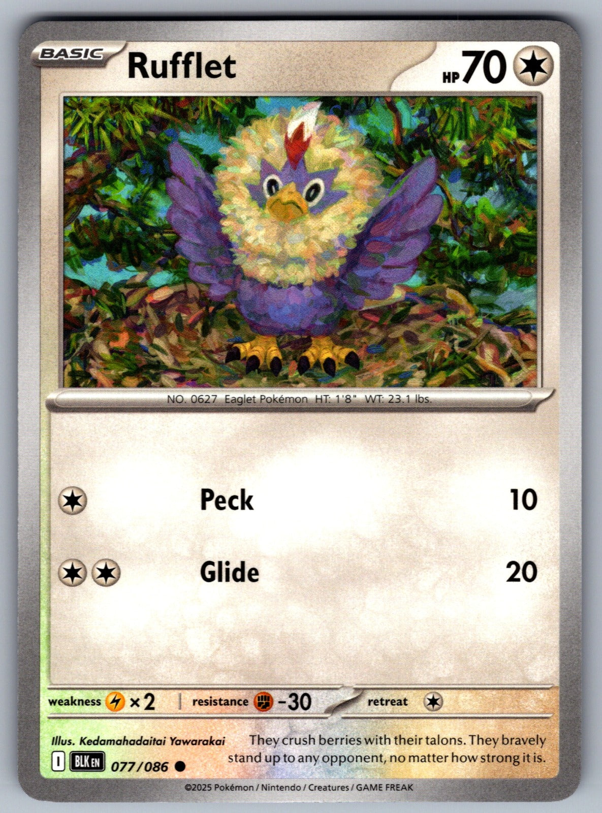 Rufflet Common SV: Black Bolt 077/086 NM 2025