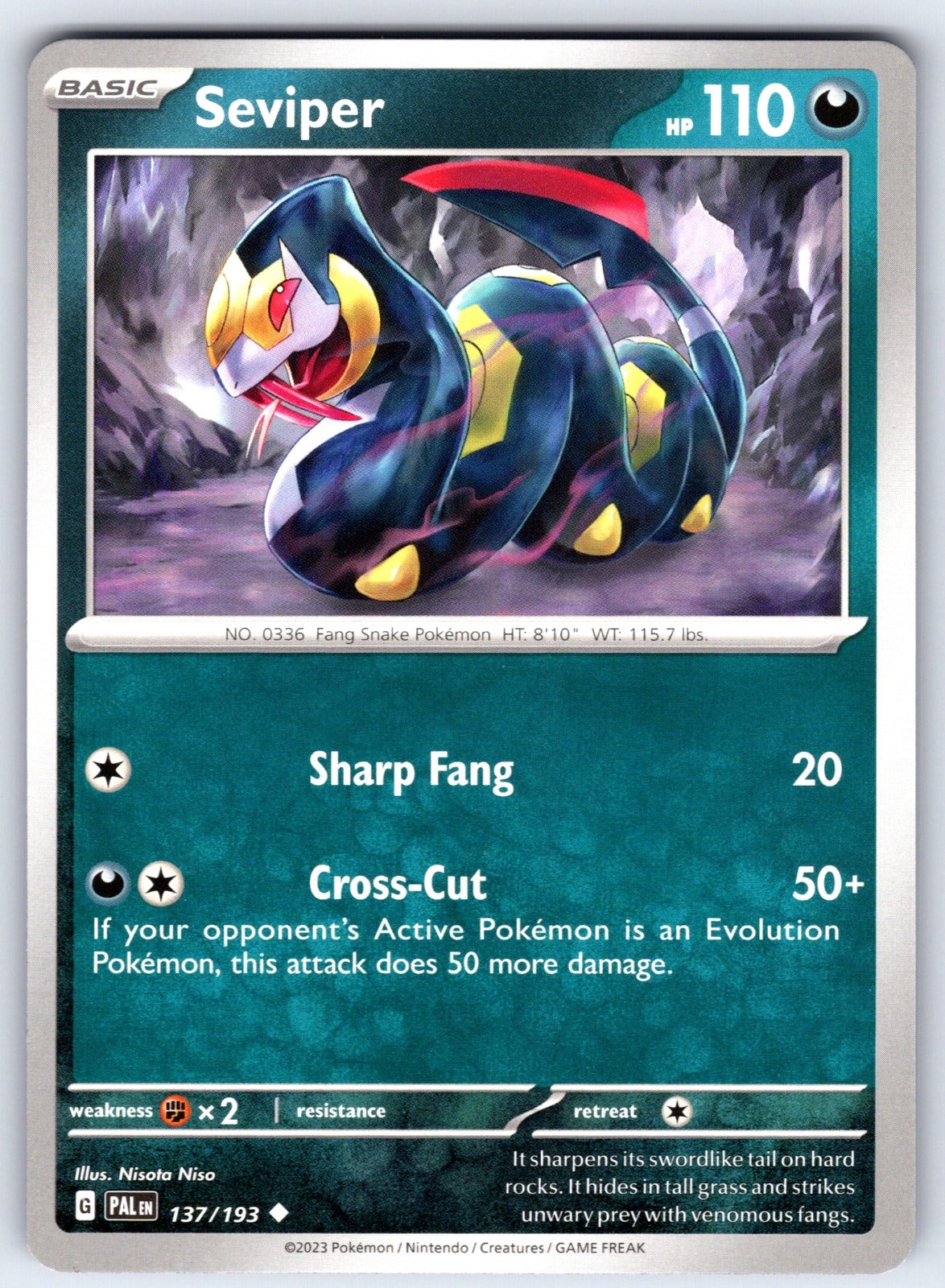 Seviper Uncommon SV02: Paldea Evolved 137/193 NM 2023