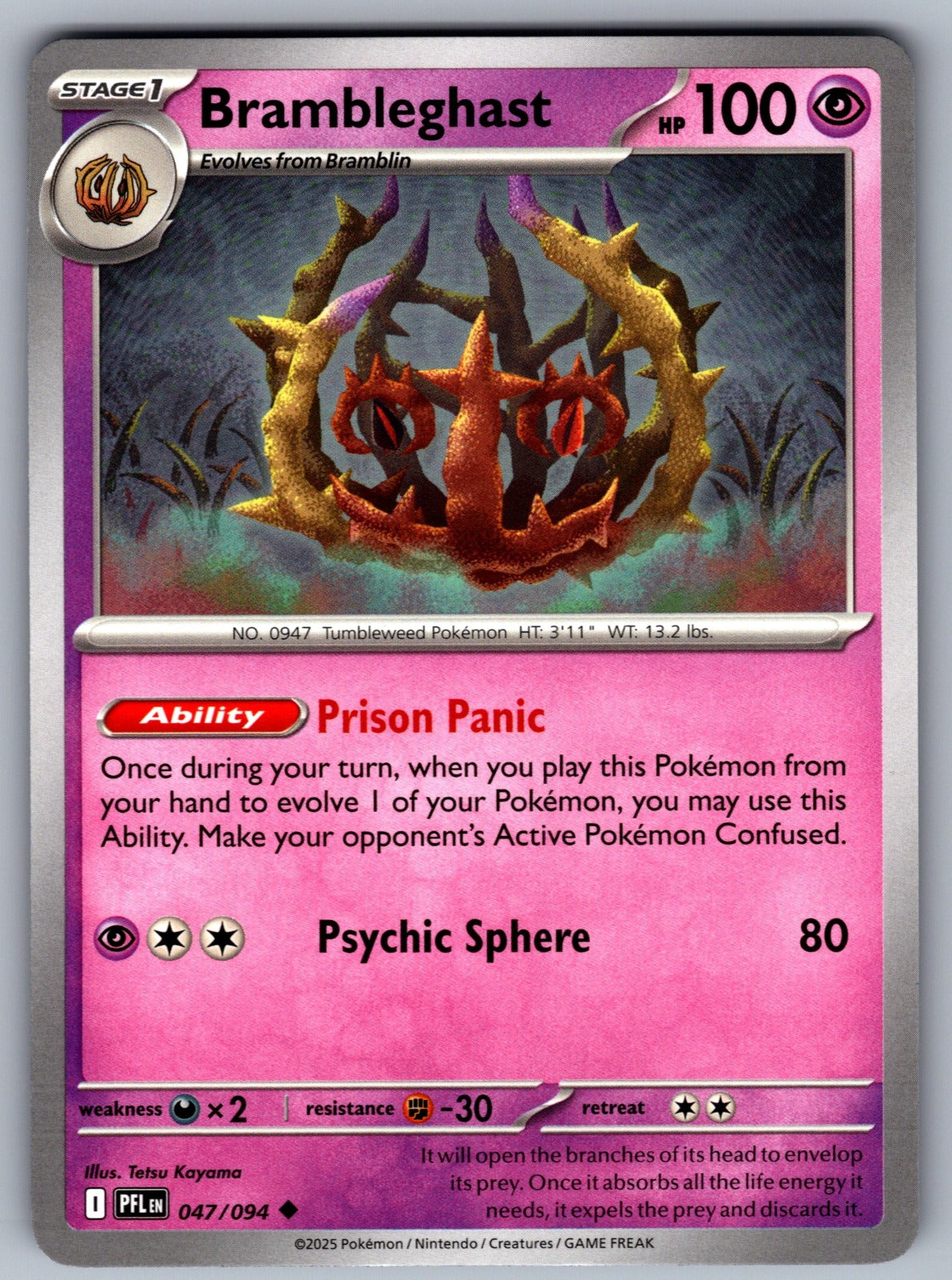Brambleghast Uncommon ME02: Phantasmal Flames 047/094 NM 2025