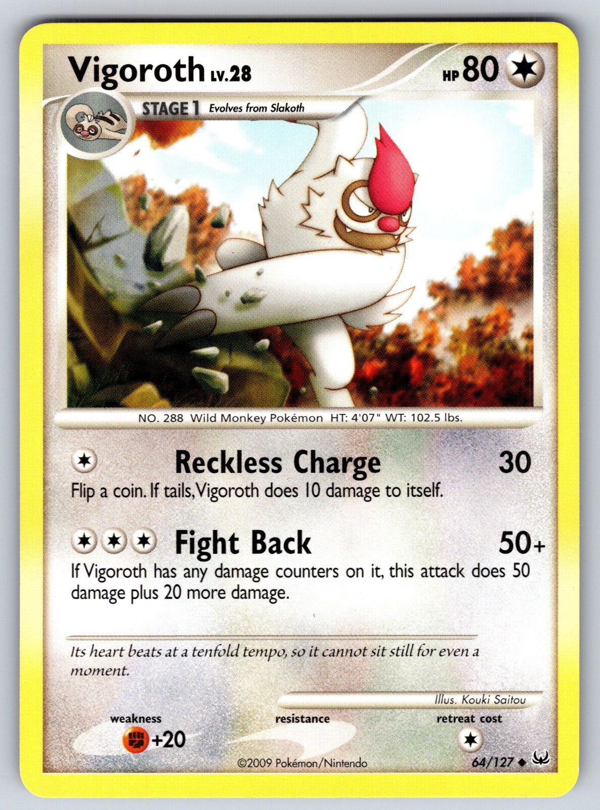 Vigoroth Uncommon Platinum 64/127 LP 2009