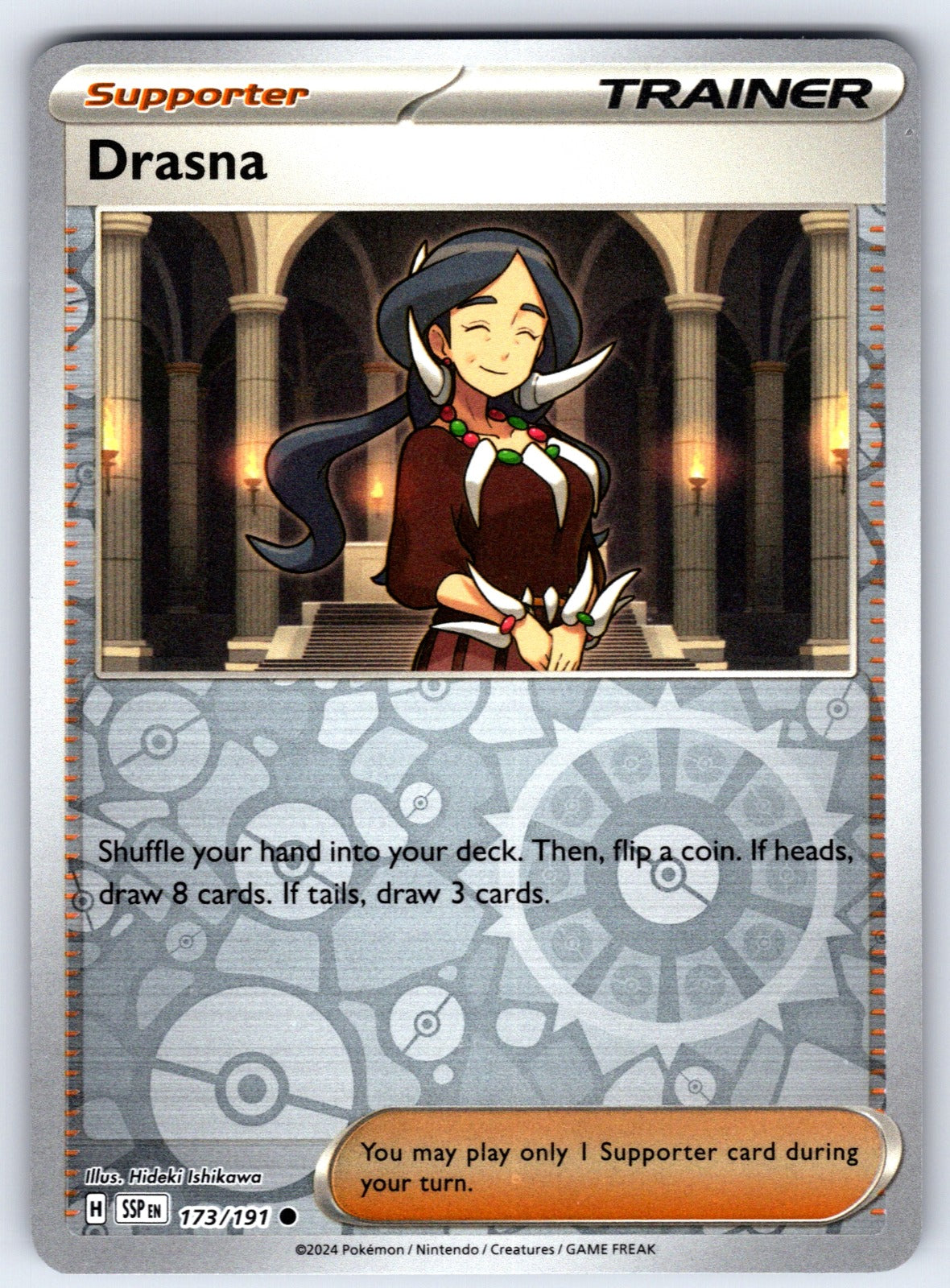 Drasna Reverse Holo Common SV08: Surging Sparks 173/191 NM 2024