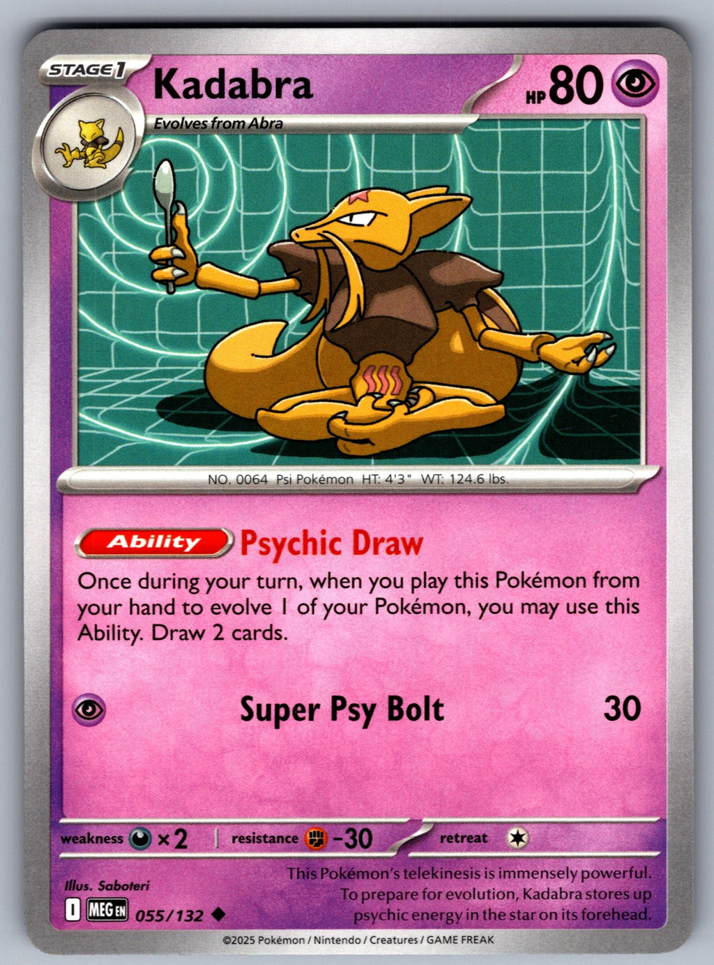 Kadabra Uncommon ME01: Mega Evolution 055/132 NM 2025