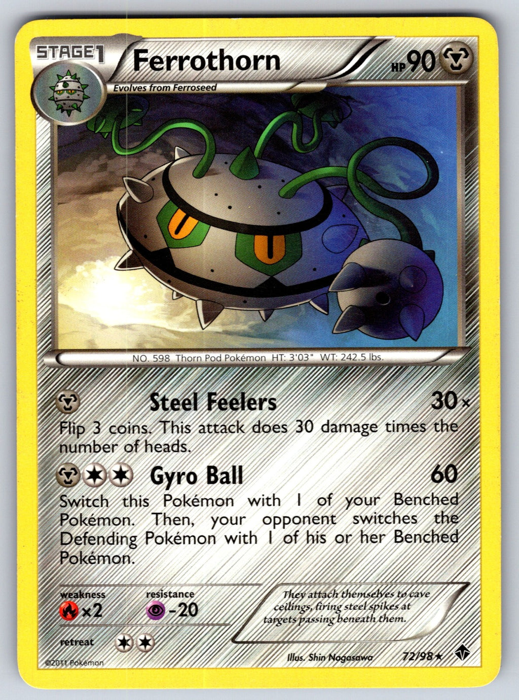 Ferrothorn (72) Rare Emerging Powers 72/98 LP 2011