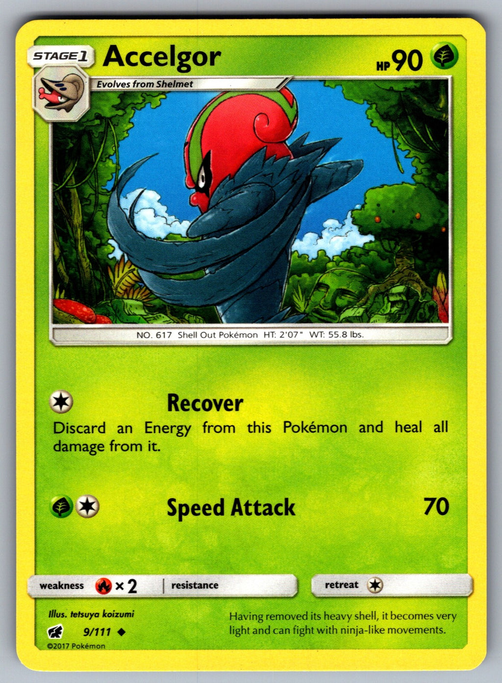 Accelgor Uncommon SM - Crimson Invasion 9/111 NM 2017