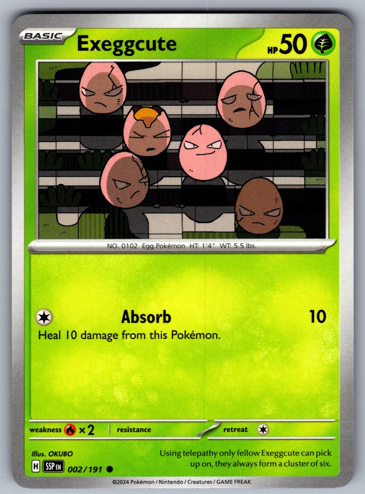 Exeggcute Common SV08: Surging Sparks 002/191 NM 2024