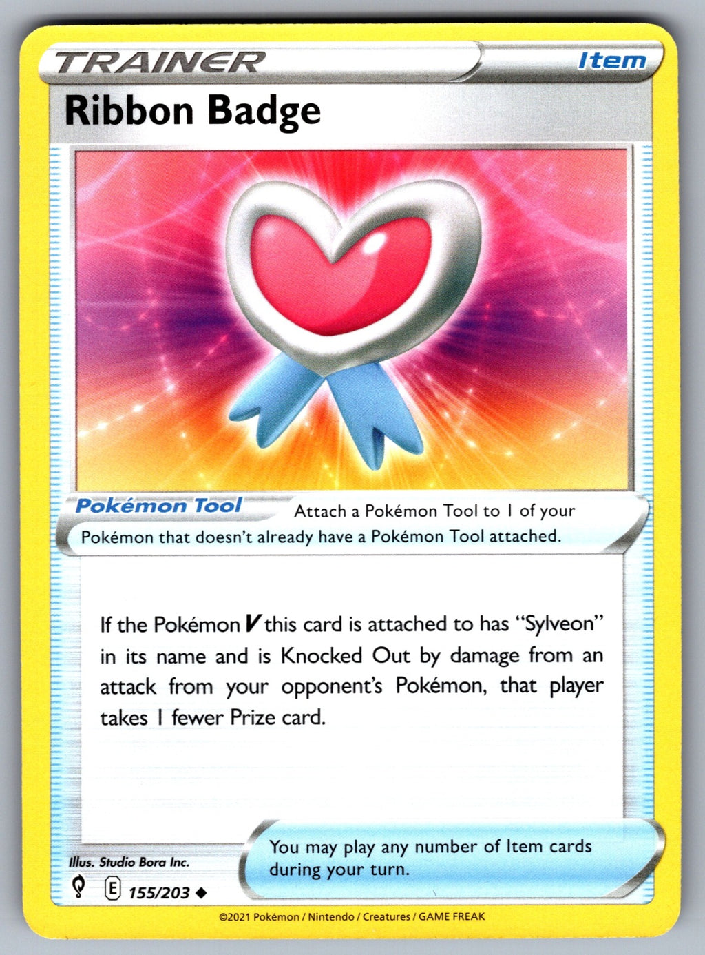Ribbon Badge Uncommon SWSH07: Evolving Skies 155/203 NM 2021