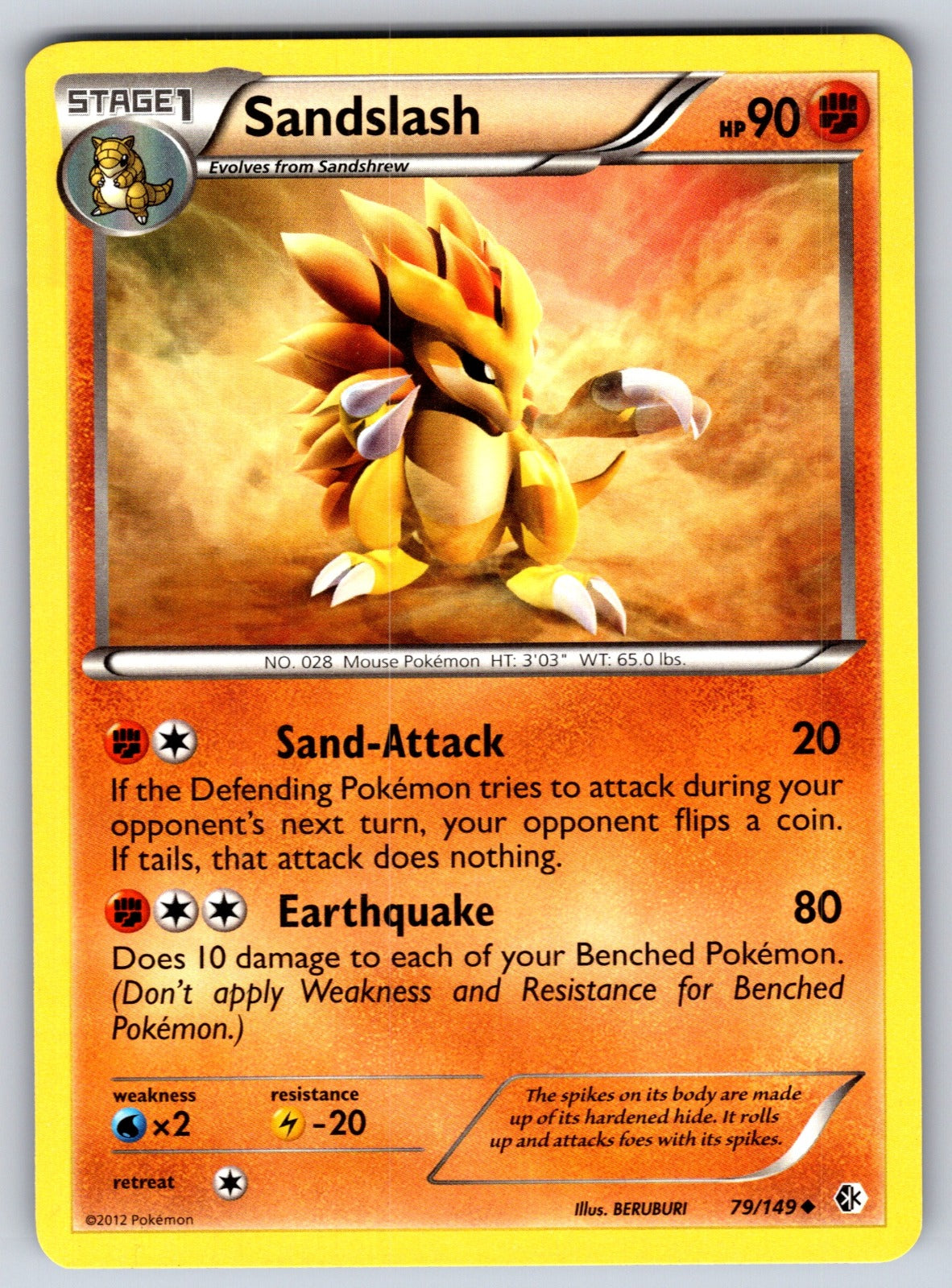 Sandslash Uncommon Boundaries Crossed 79/149 LP 2012