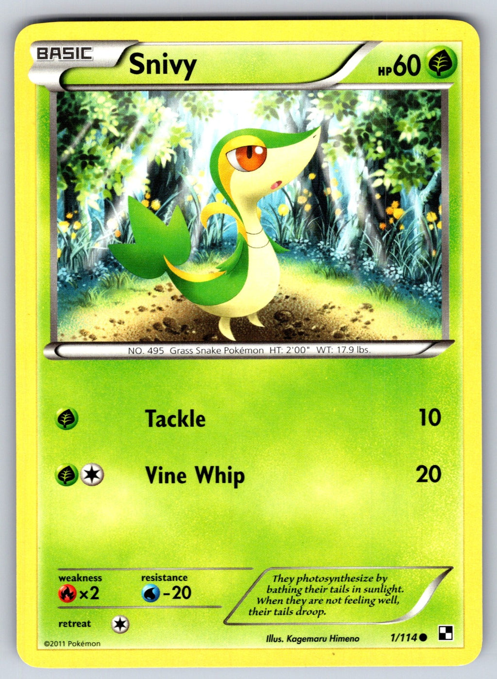 Snivy (2) Common Black and White 2/114 LP 2011