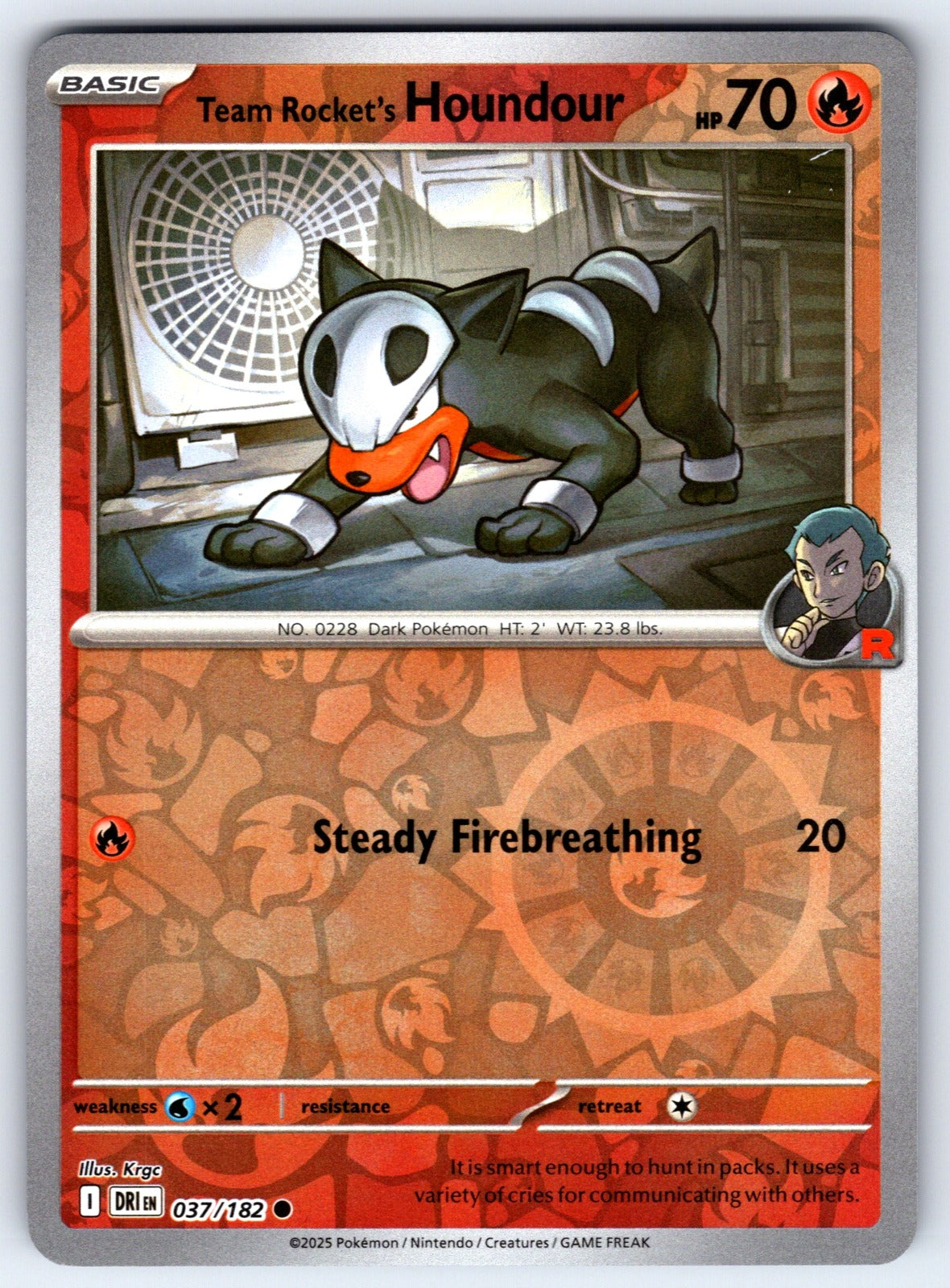 Team Rocket's Houndour Reverse Holo Common SV10: Destined Rivals 037/182 NM 2025