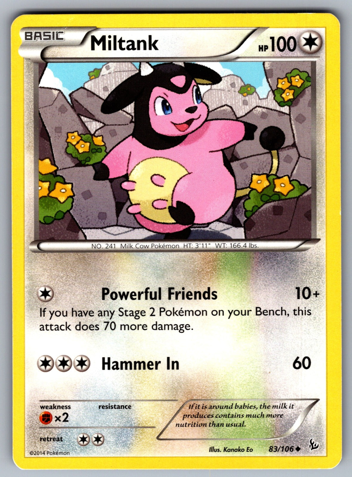 Miltank Uncommon XY - Flashfire 83/106 LP 2014