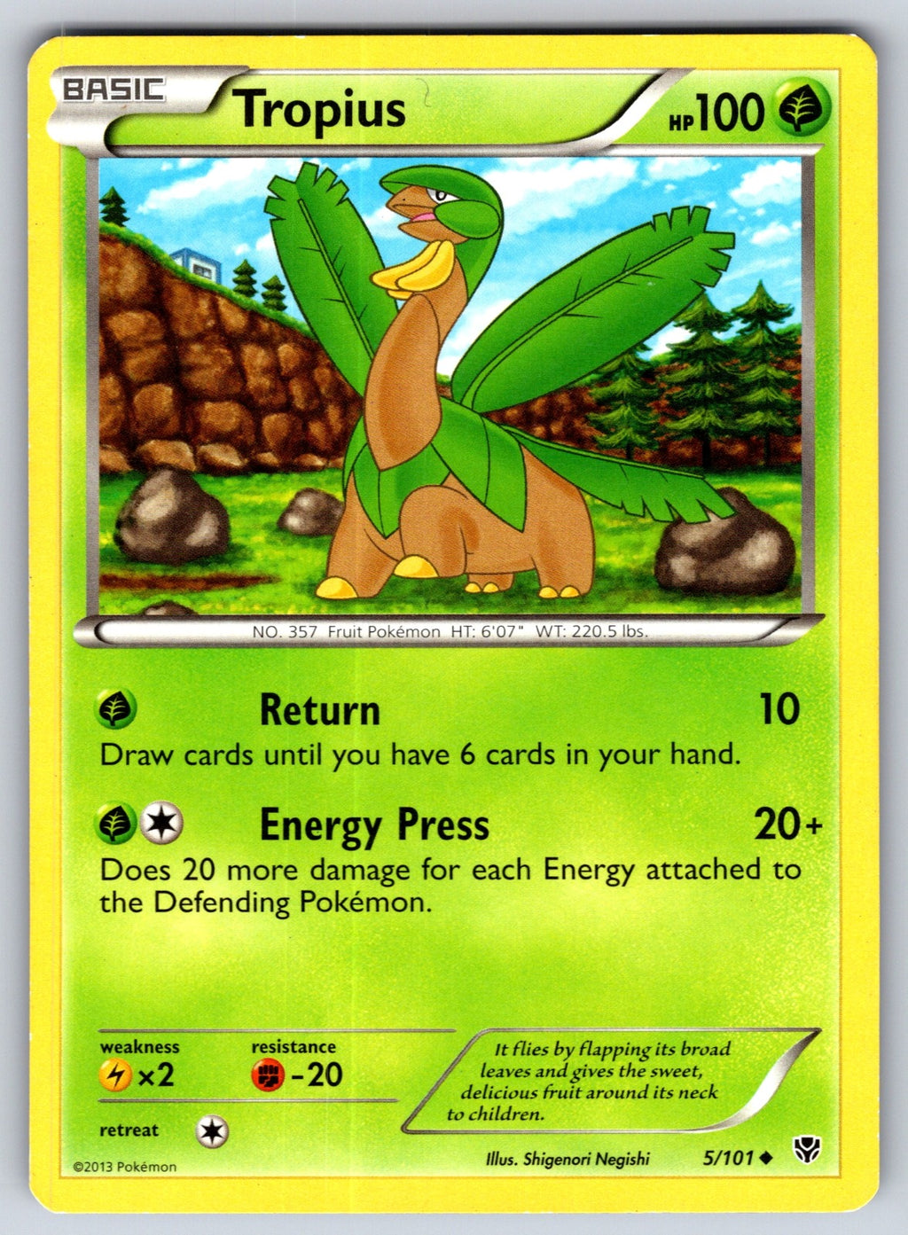 Tropius Uncommon Plasma Blast 5/101 LP 2013