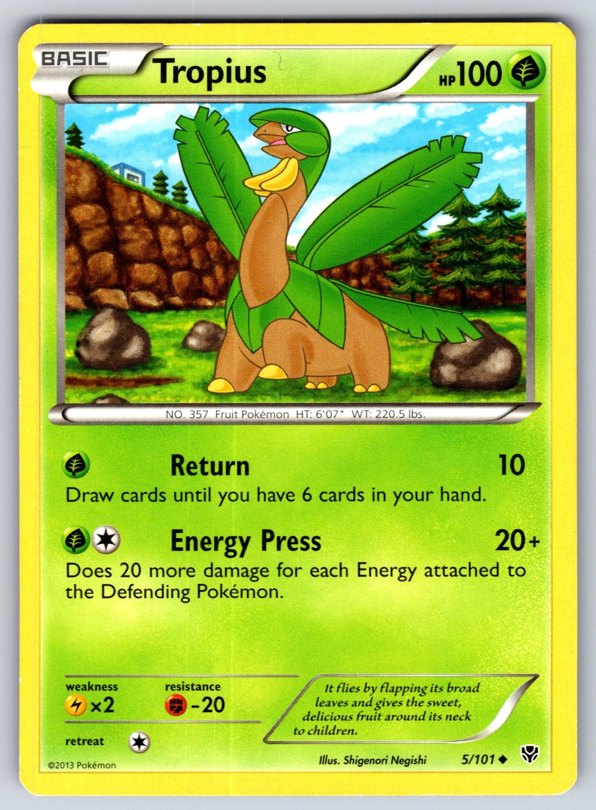 Tropius Uncommon Plasma Blast 5/101 LP 2013