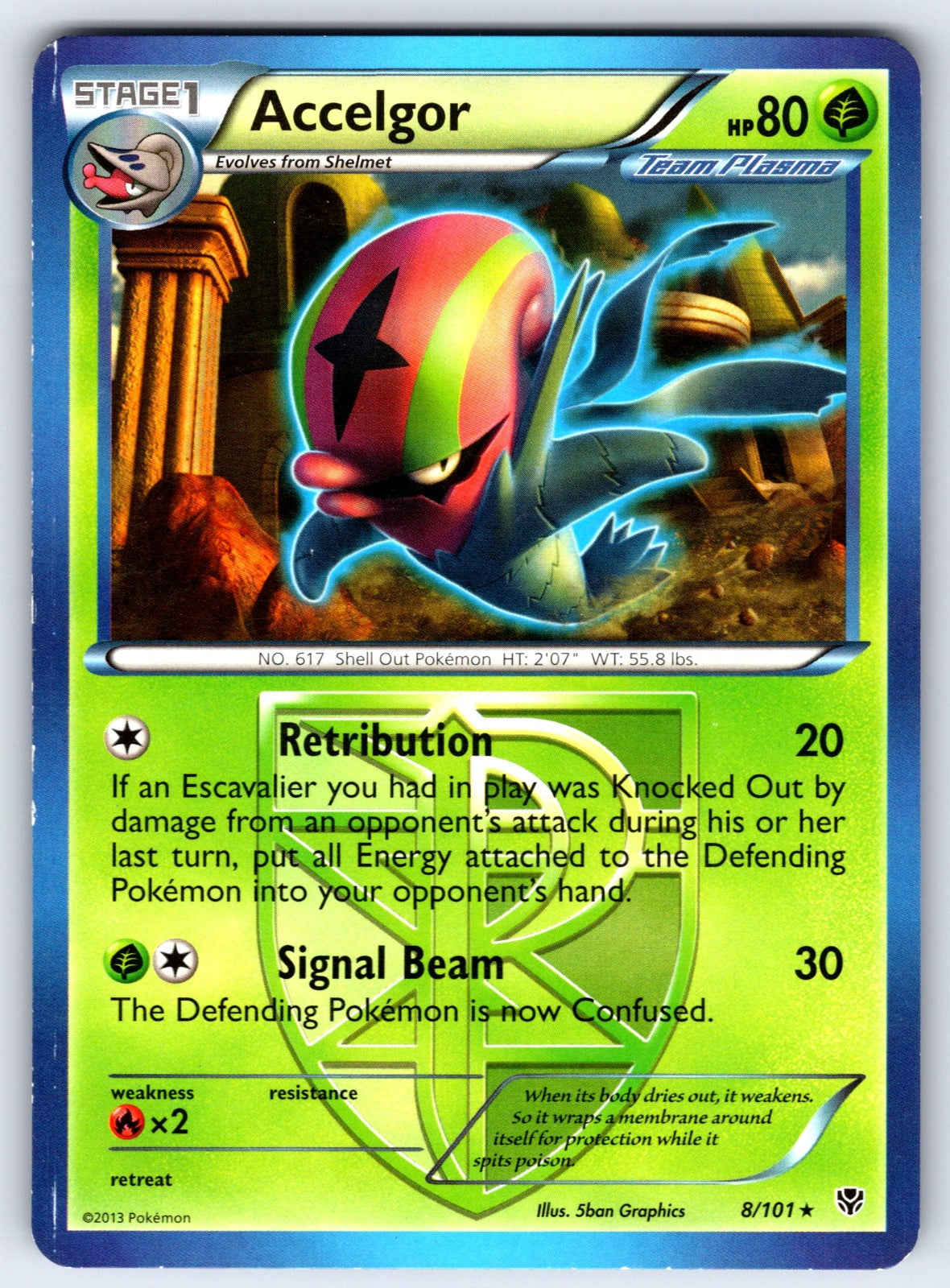 Accelgor (Team Plasma) Rare Plasma Blast 8/101 LP 2013