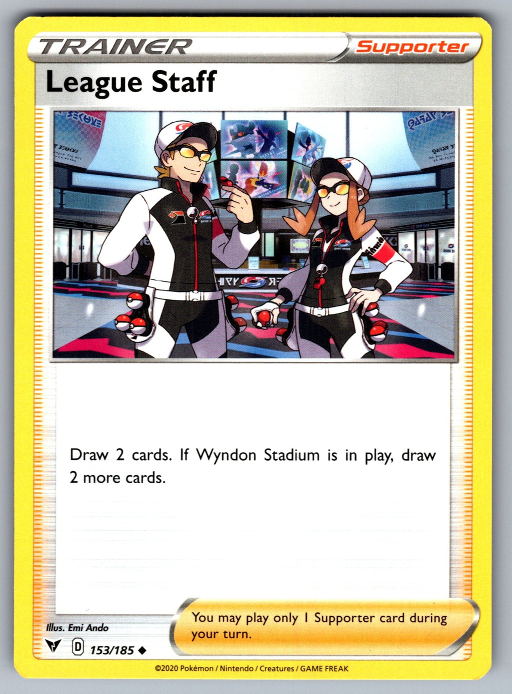 League Staff Uncommon SWSH04: Vivid Voltage 153/185 NM 2020