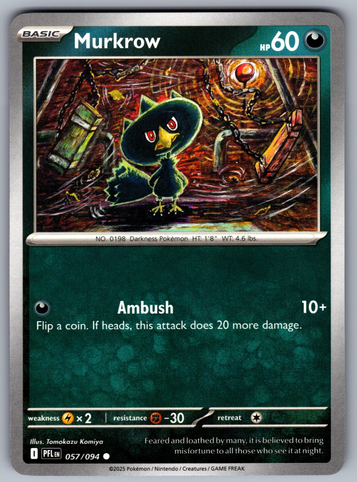 Murkrow Common ME02: Phantasmal Flames 057/094 NM 2025