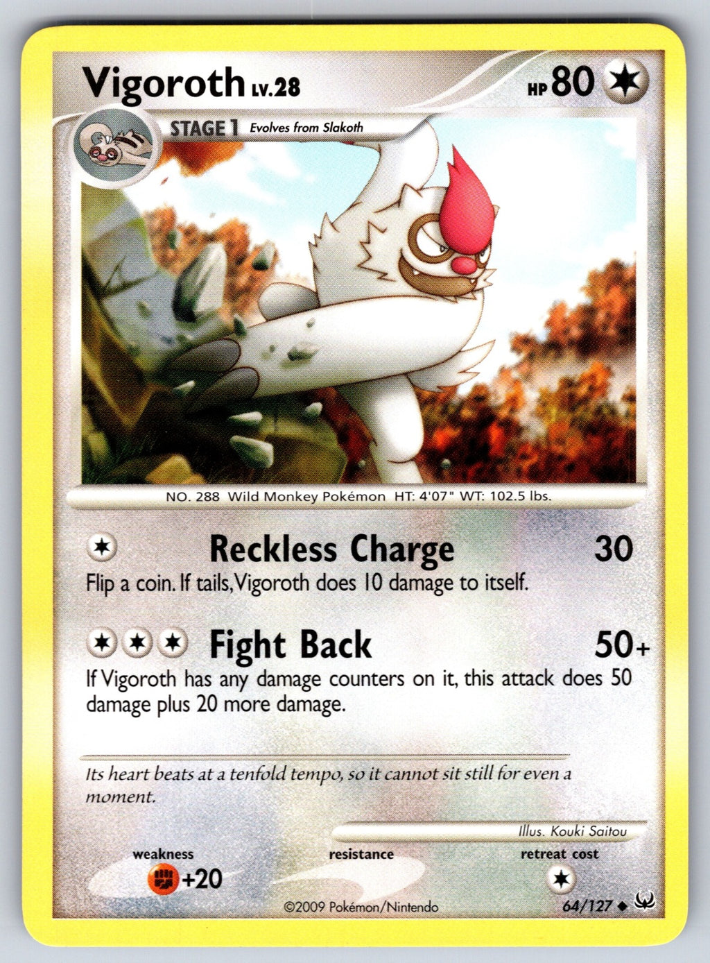 Vigoroth Uncommon Platinum 64/127 LP 2009