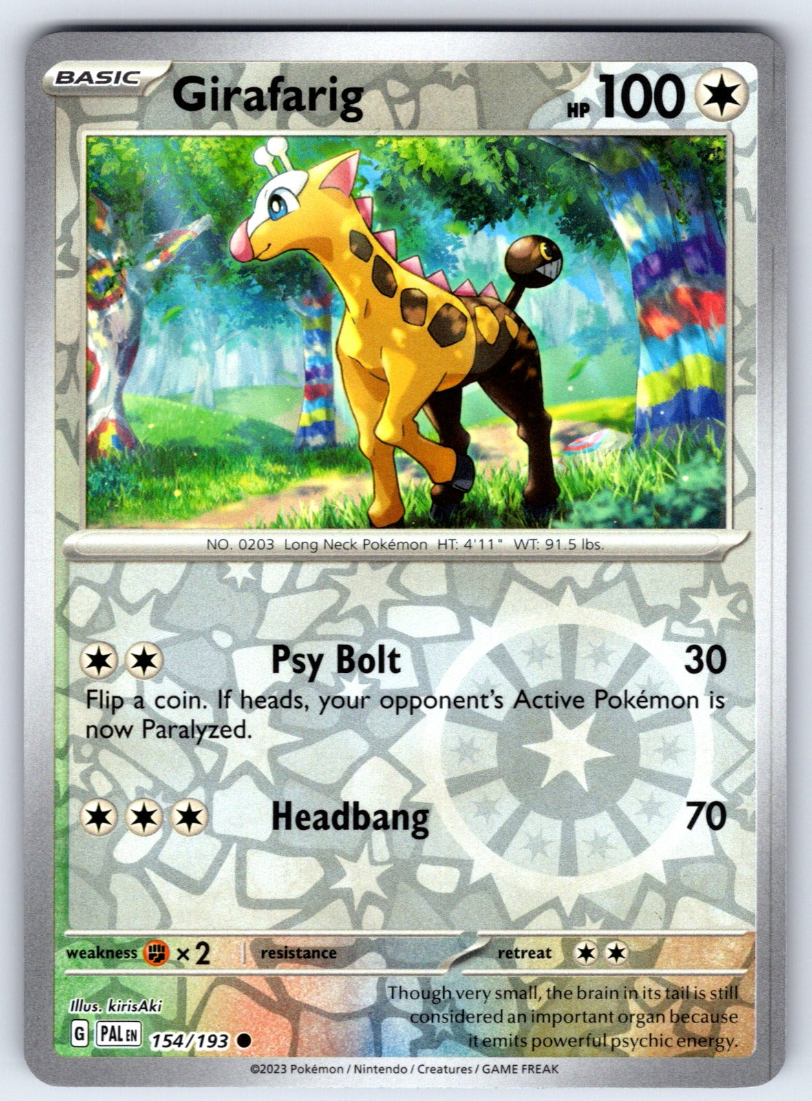 Girafarig Reverse Holo Common SV02: Paldea Evolved 154/193 NM 2023